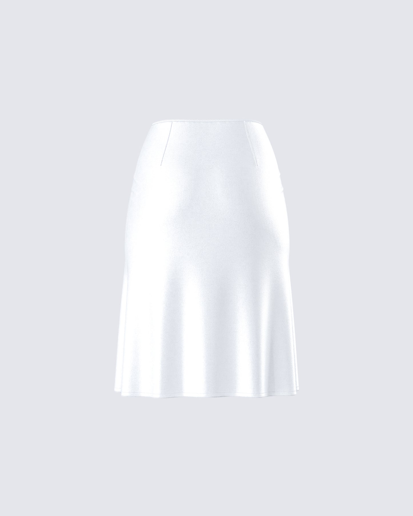 Zaina White Satin Flounce Skirt