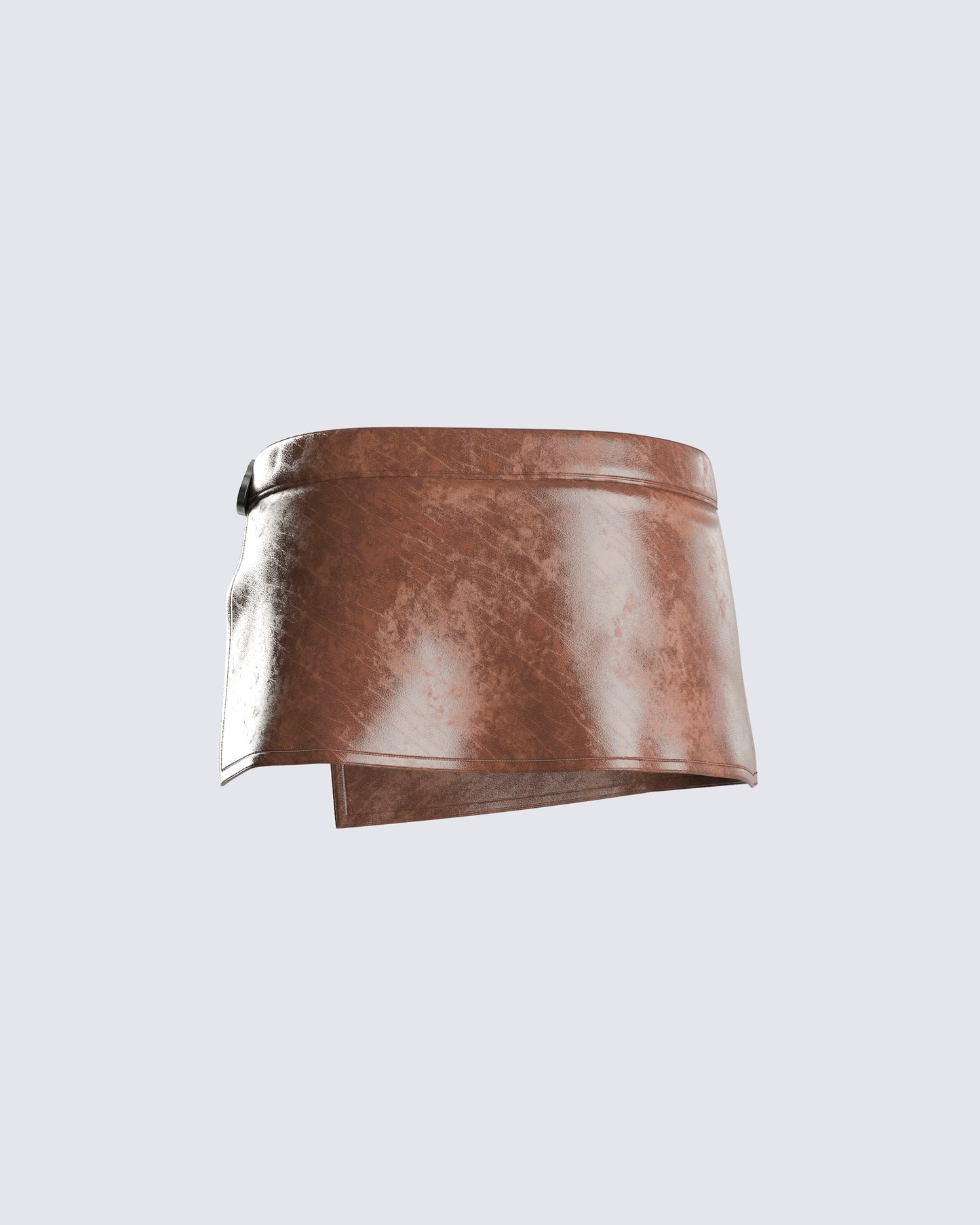 Lu Brown Vegan Leather Mini Skirt