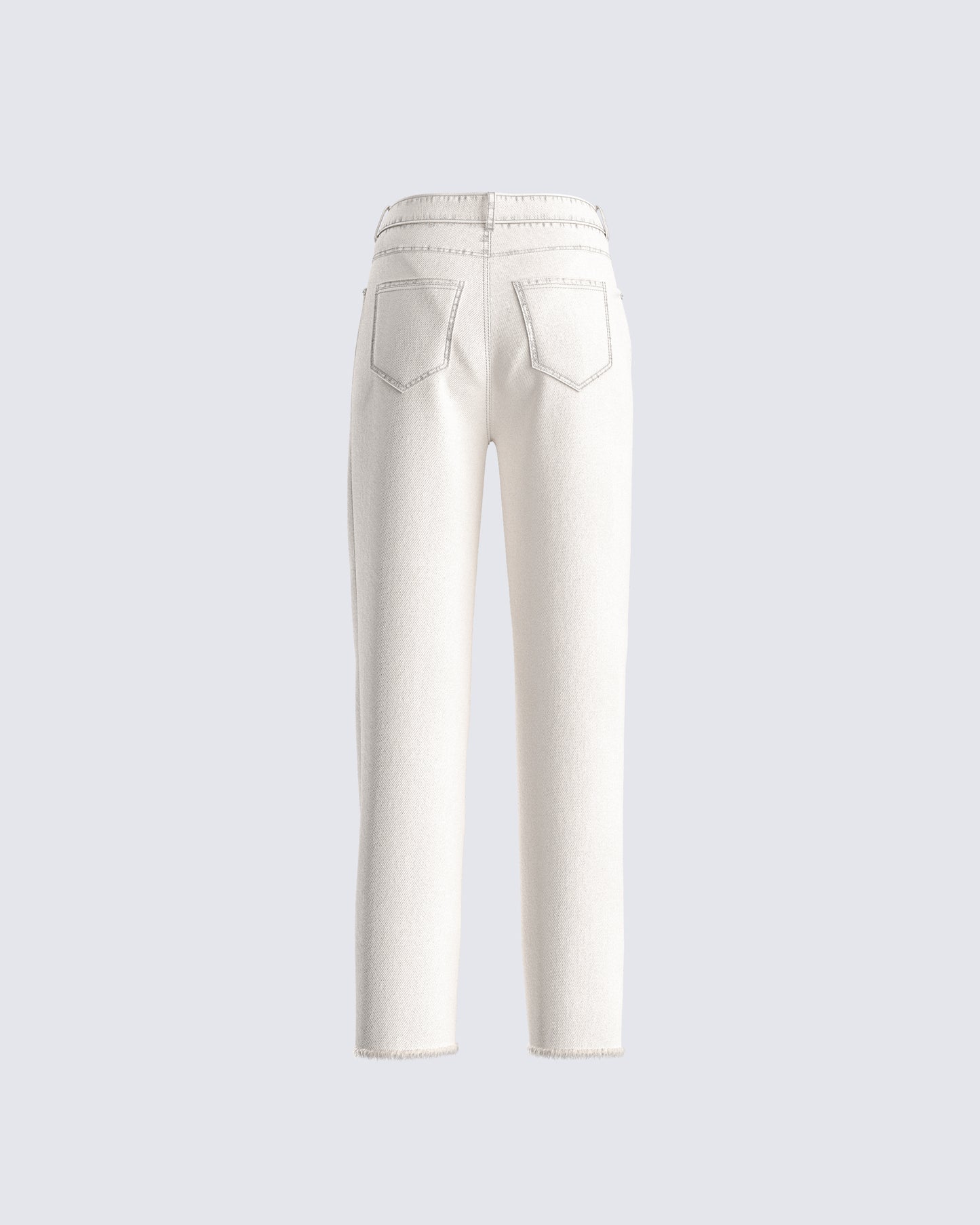 Saga White Frayed Denim Jean
