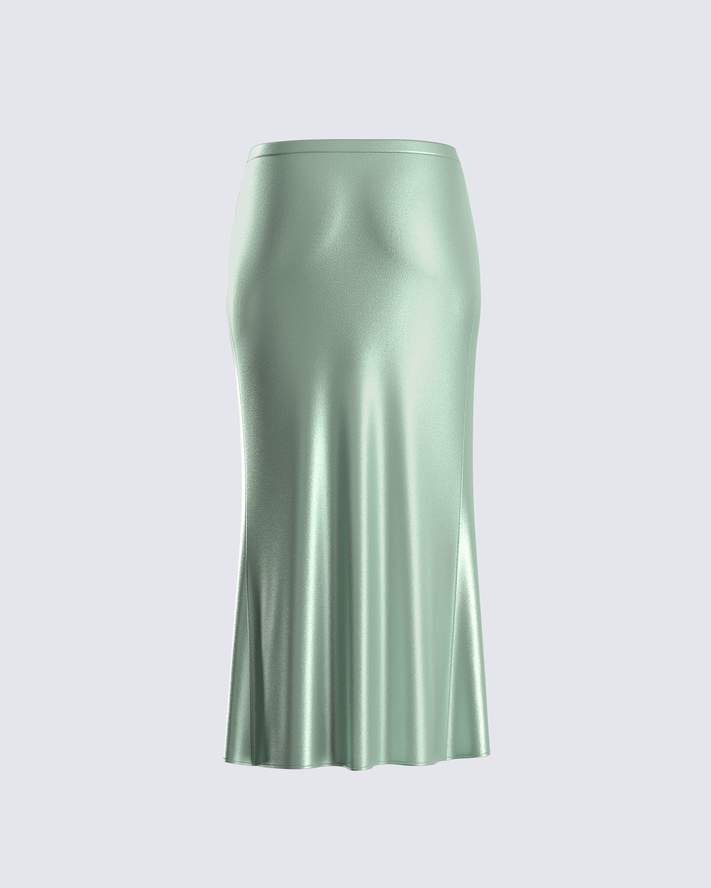 Shae Green Satin Midi Skirt