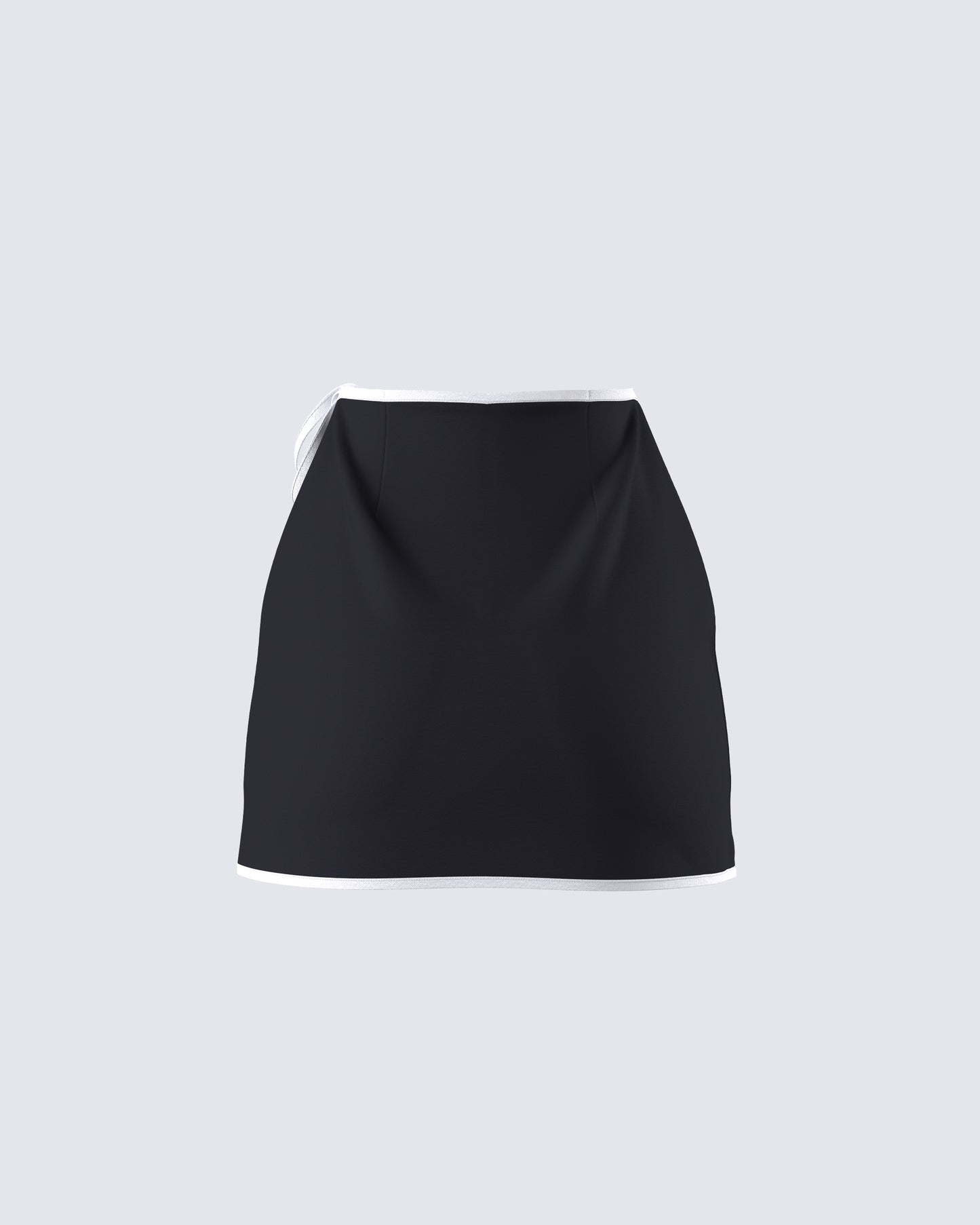 Kaede Black Contrast Binding Wrap Skirt