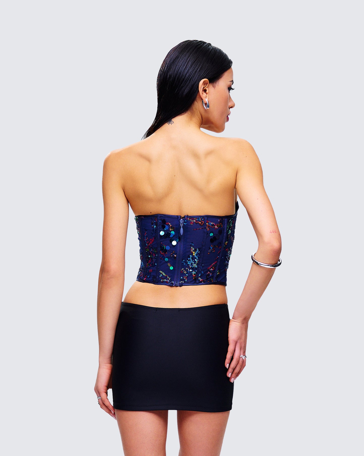 Jadira Blue Sequin Corset Top
