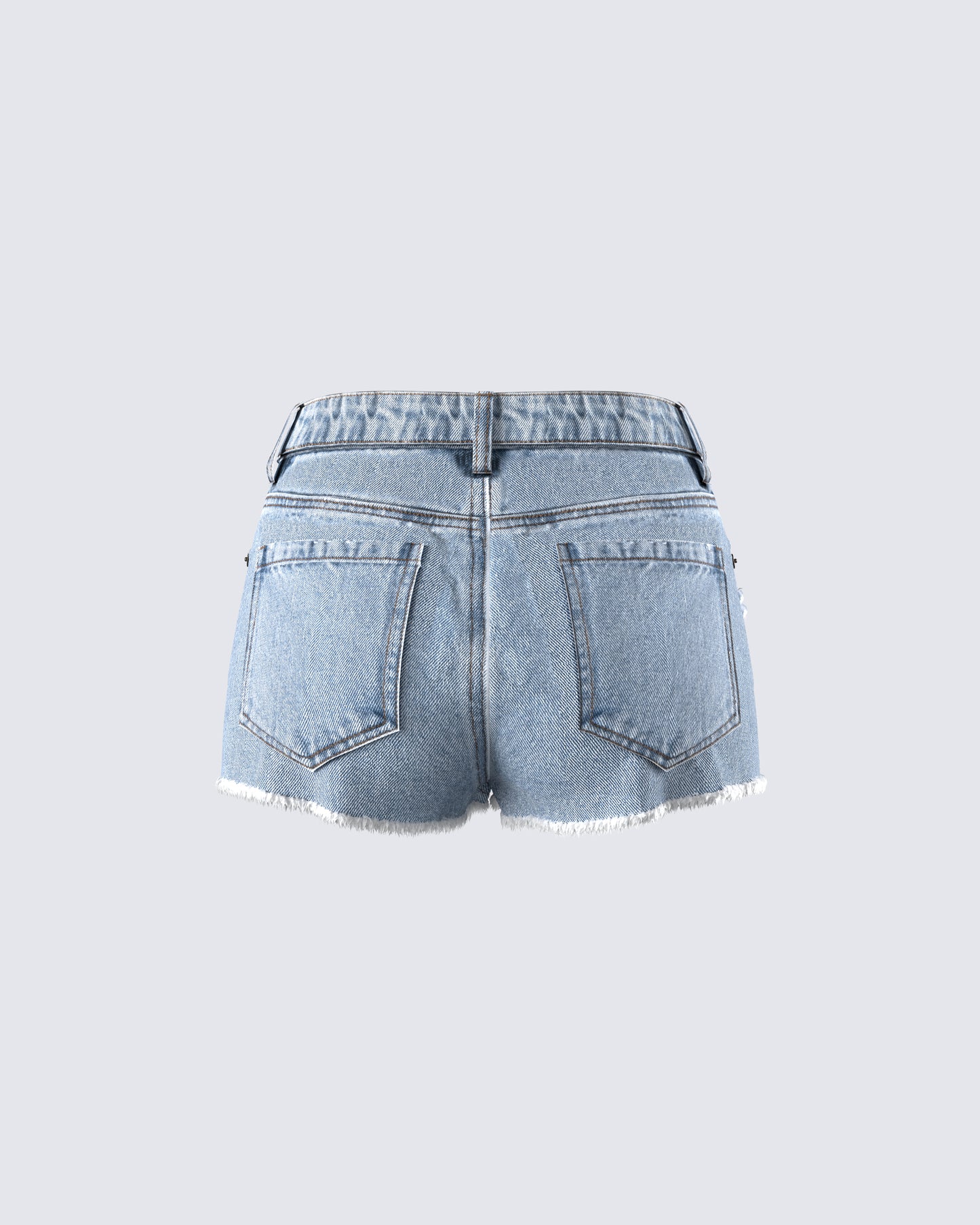 Lowan Blue Distressed Denim Shorts