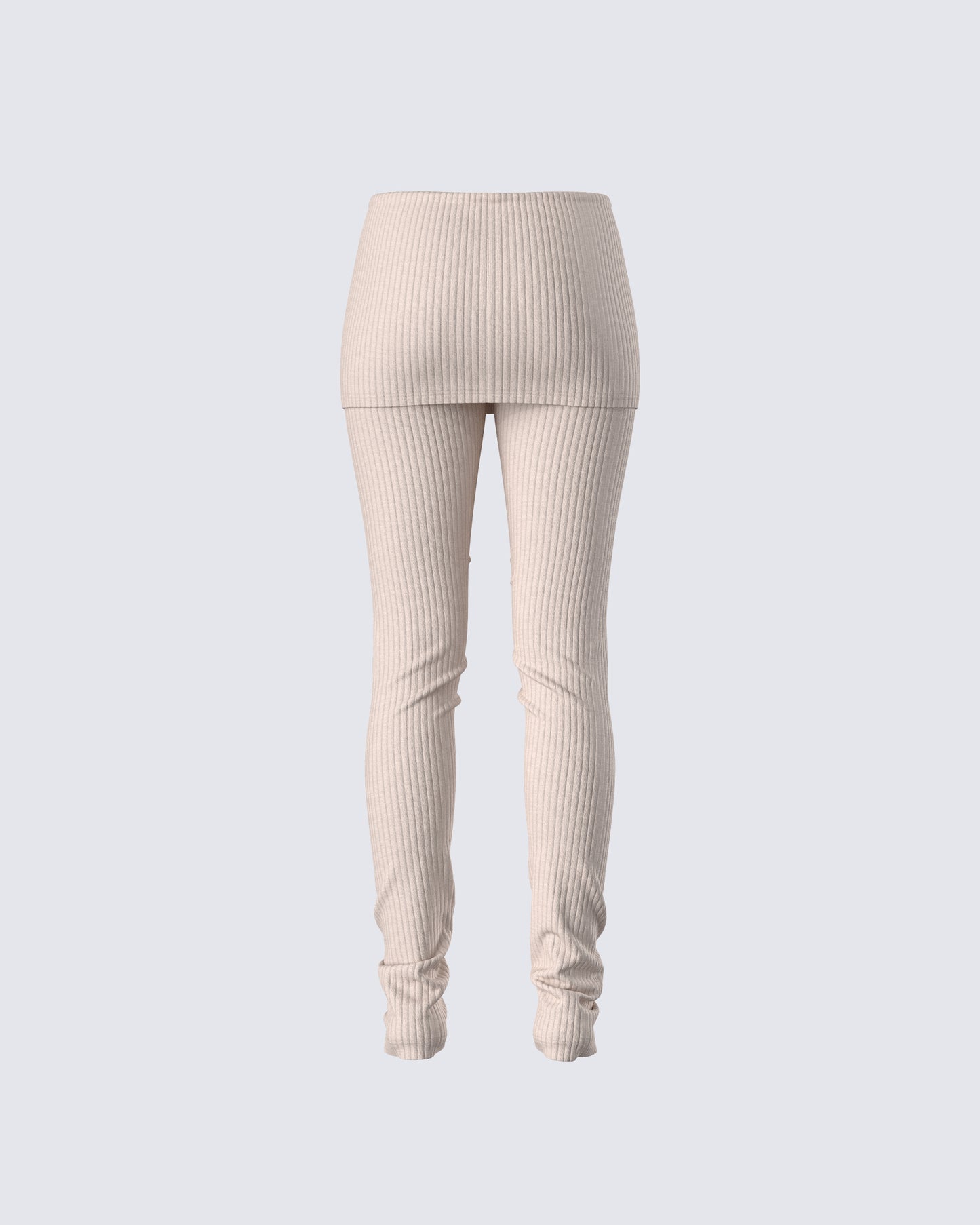 Myka Beige Rib Foldover Legging