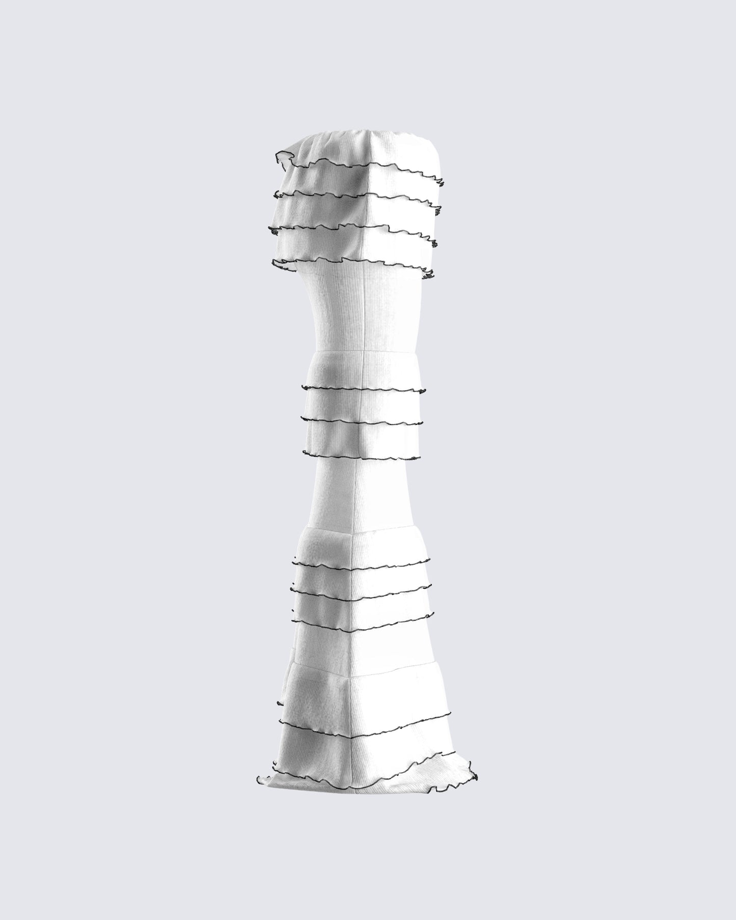 Toman White Tiered Maxi Skirt