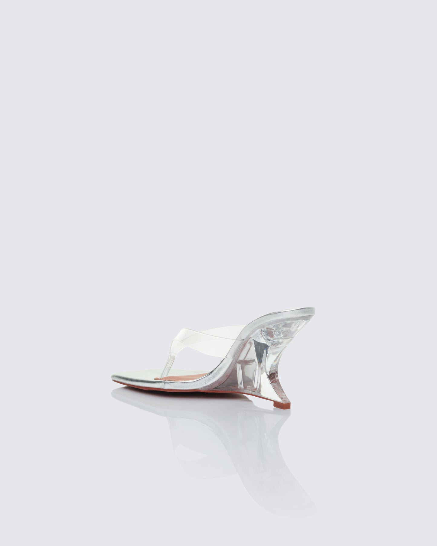 Abigail Silver Perspex Wedge Sandal