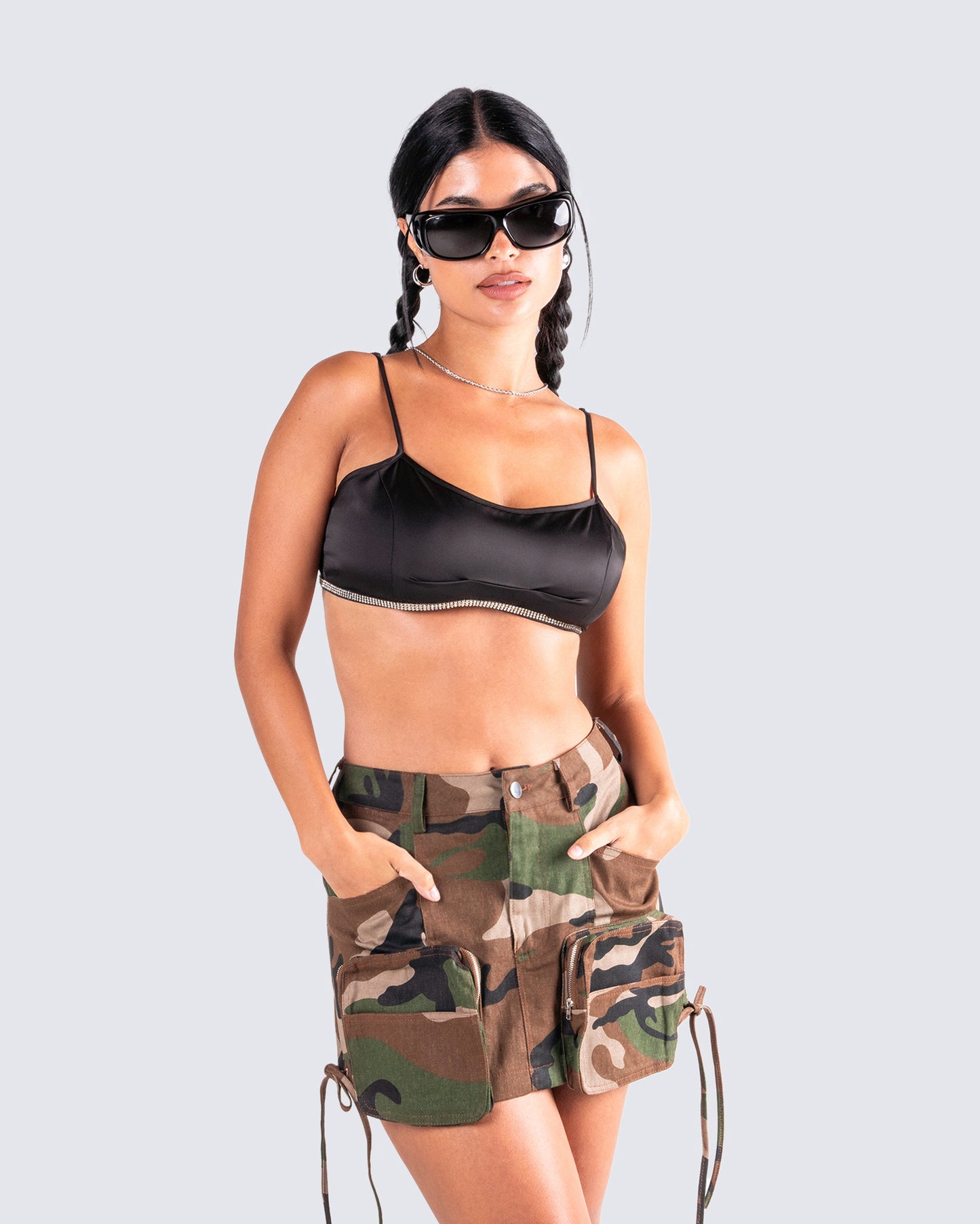 Addison Black Rhinestone Top