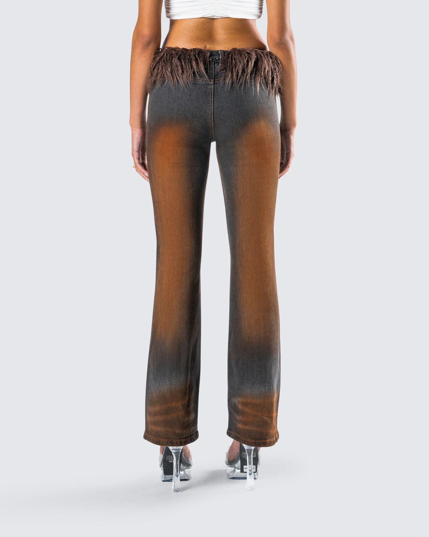 Adie Brown Denim Fur Jean