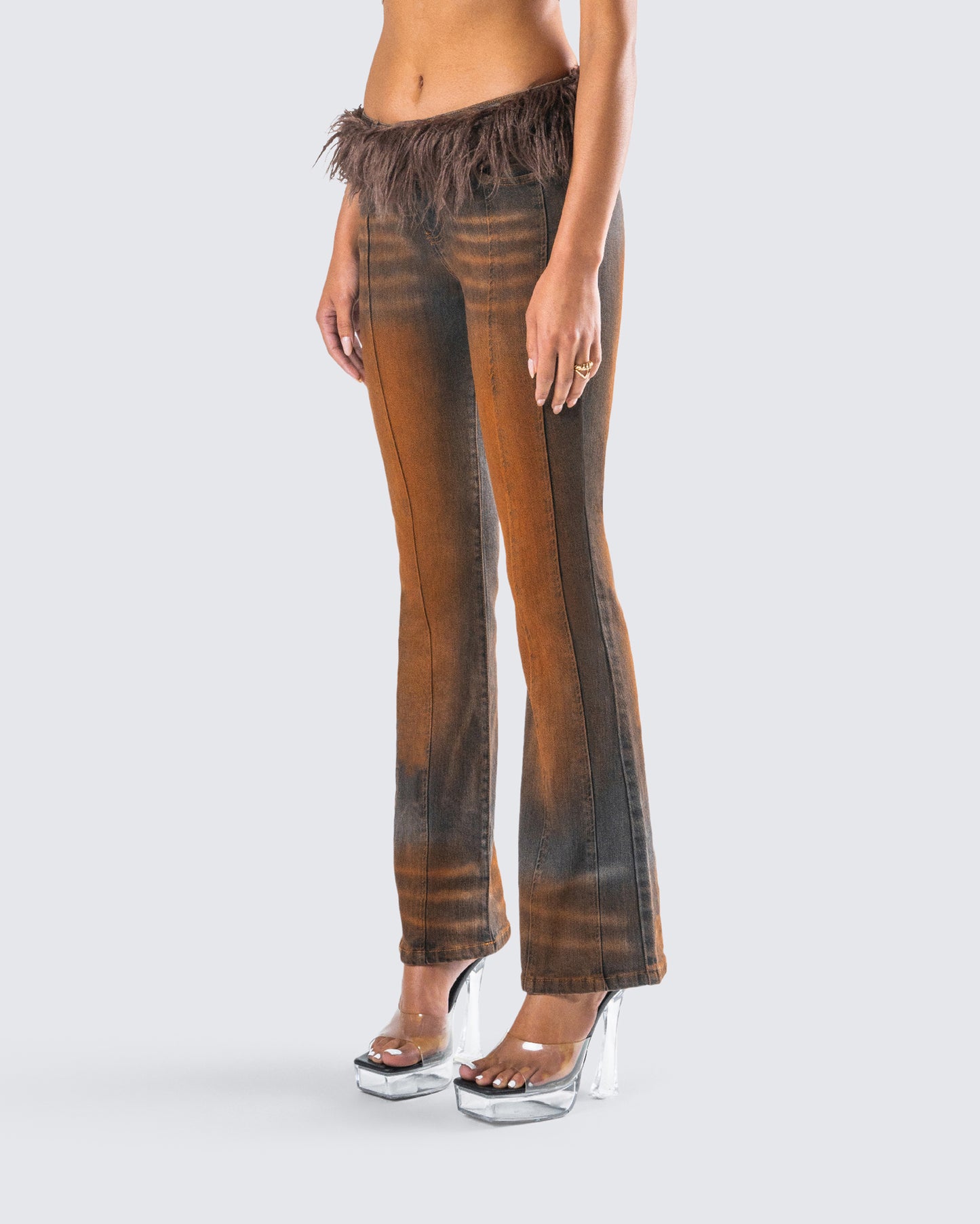 Adie Brown Denim Fur Jean