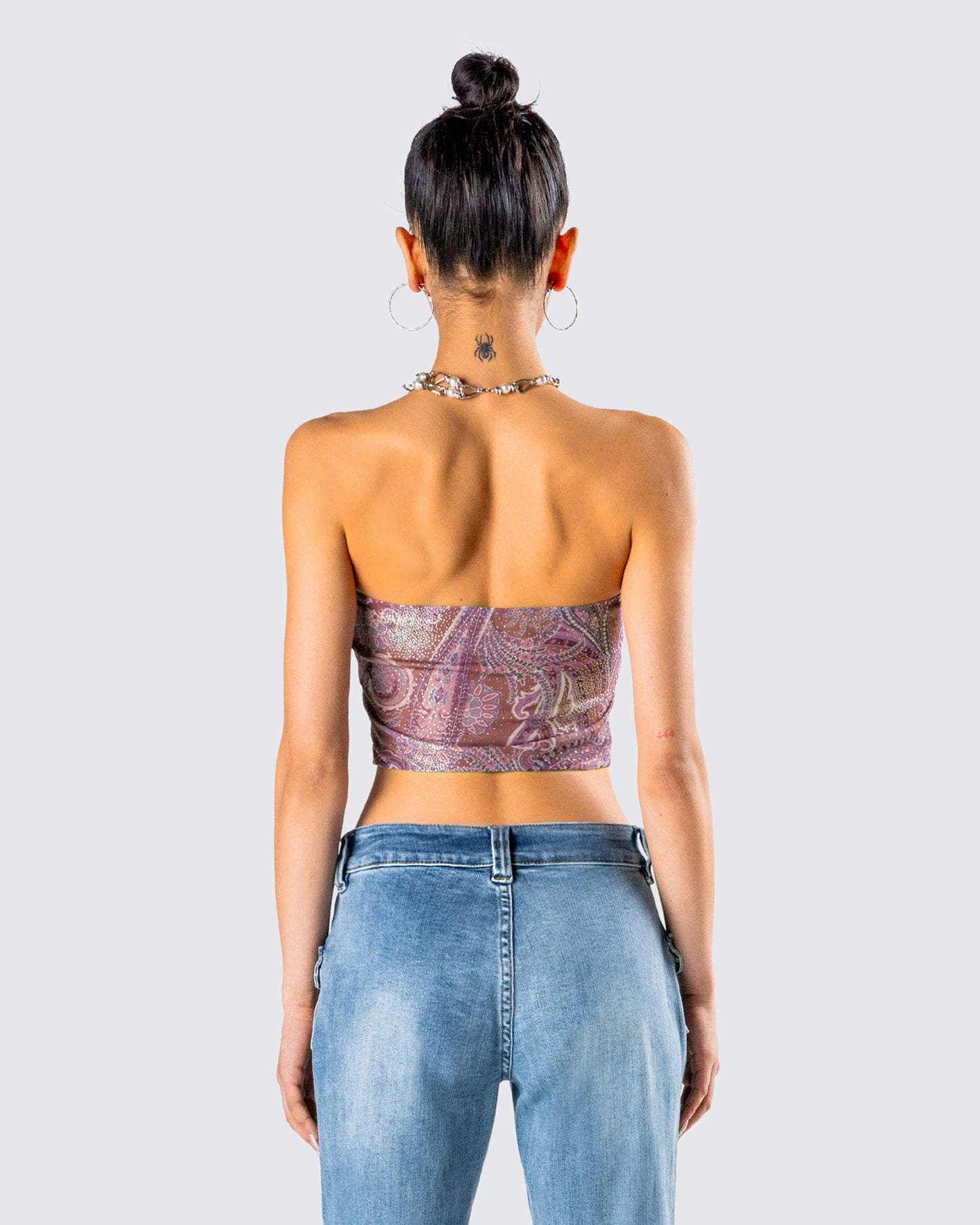 Adley Paisley Mesh Tube Top