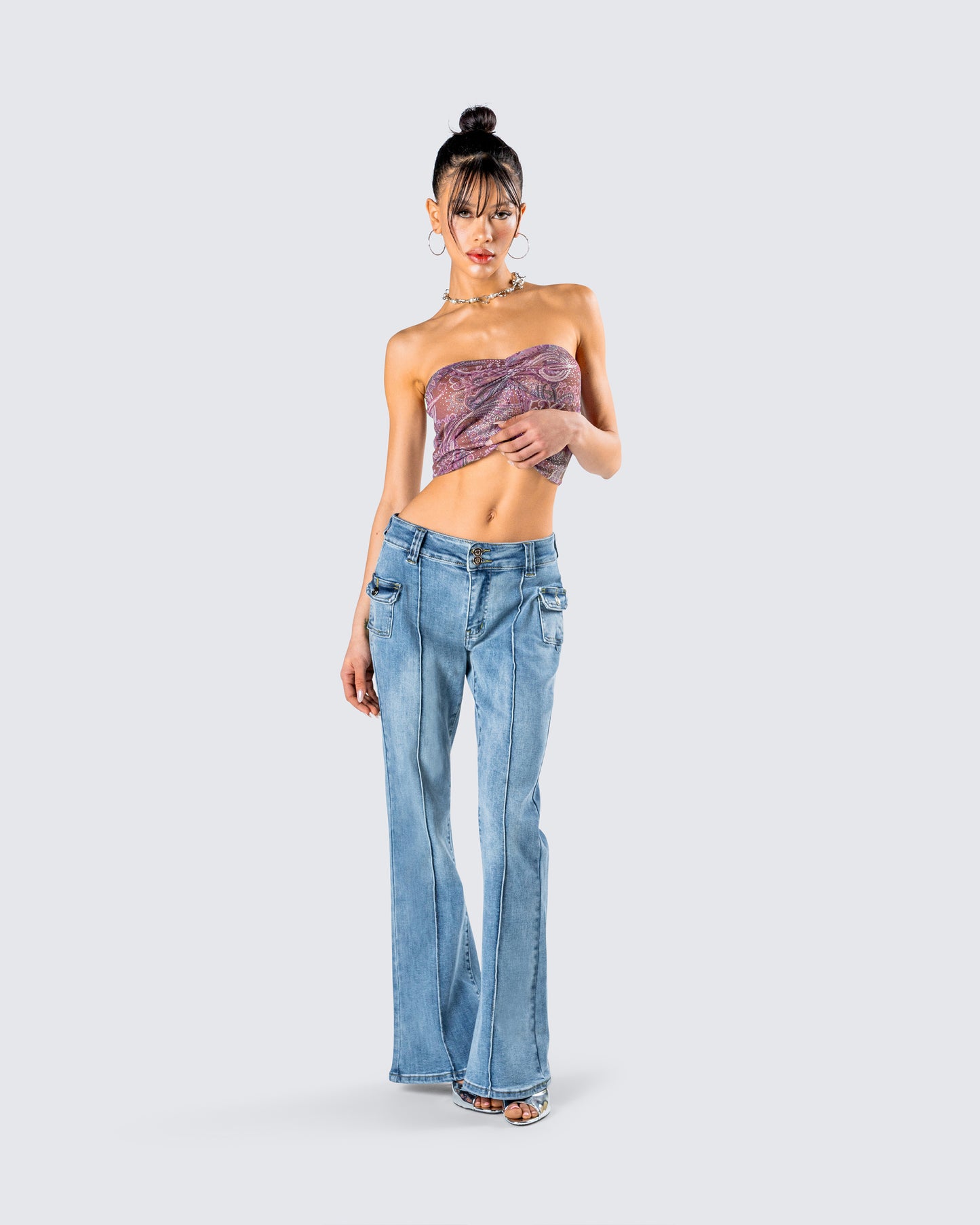 Adley Paisley Mesh Tube Top