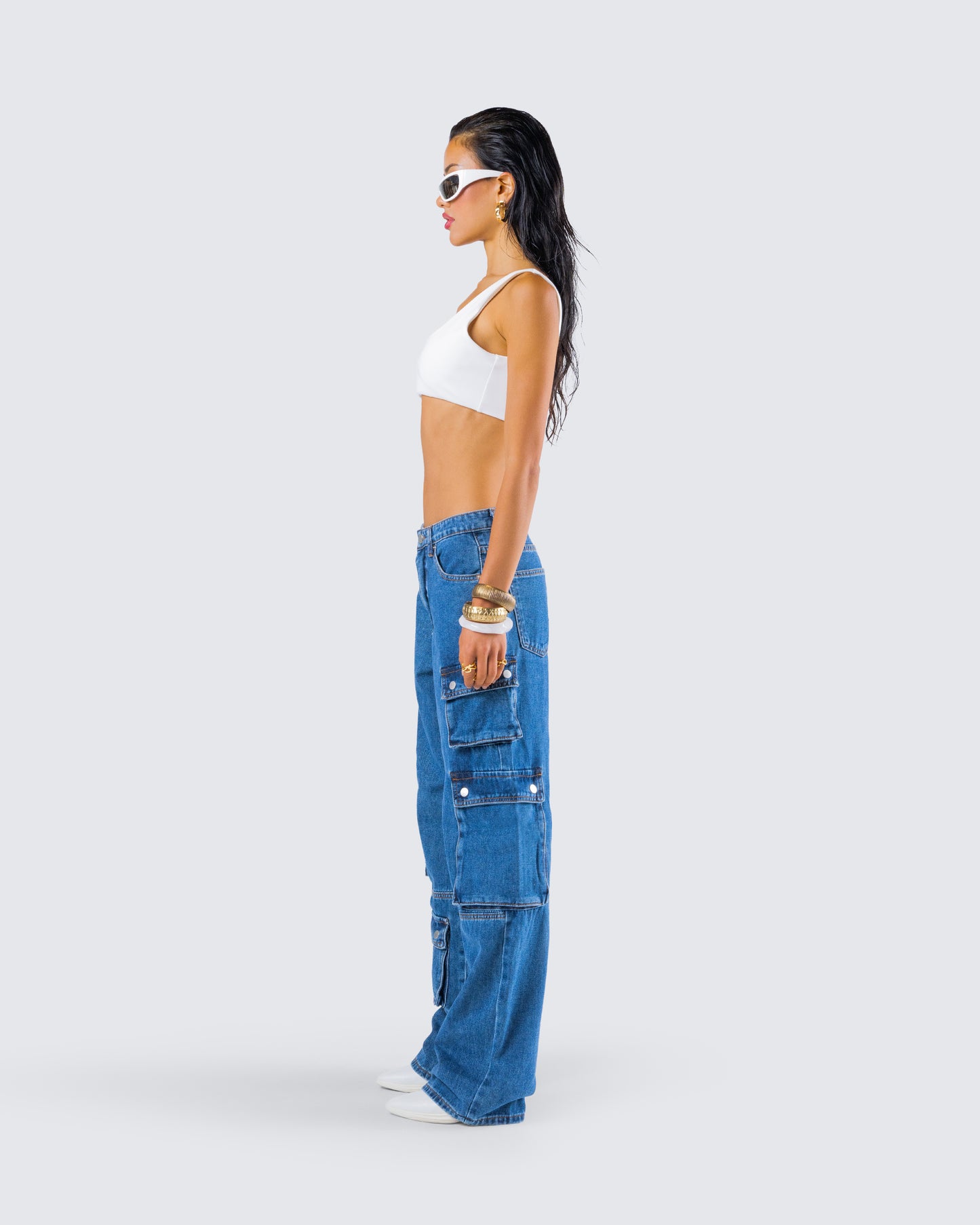 Agnetha Denim Cargo Set