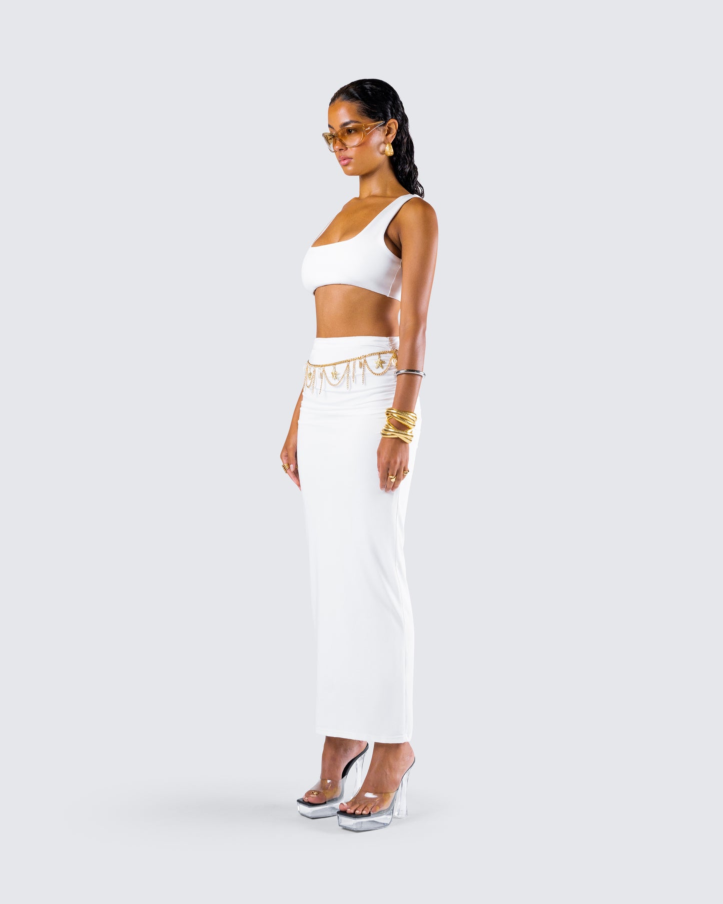 Agnetha White Maxi Set
