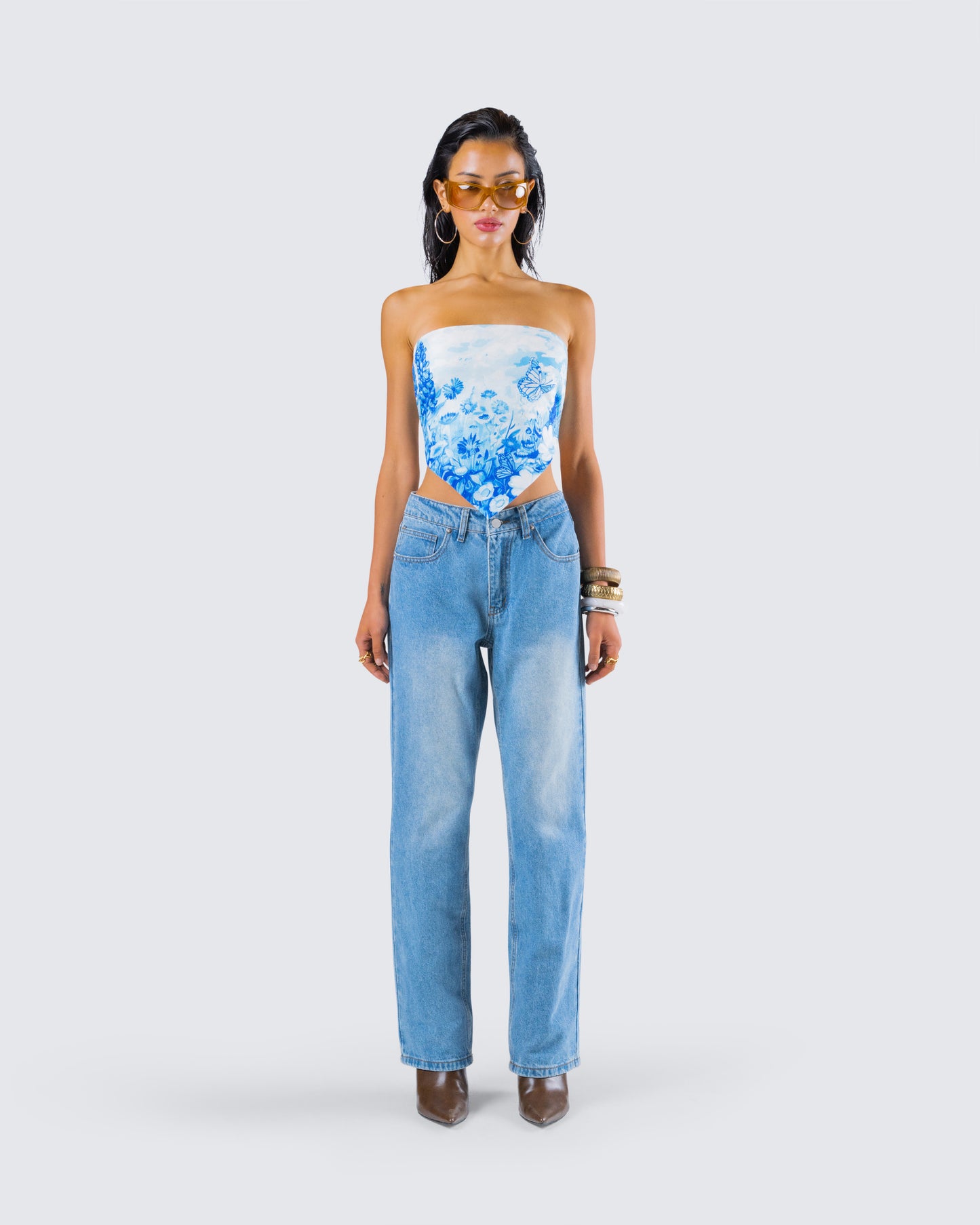Ahmeira Denim Set model front