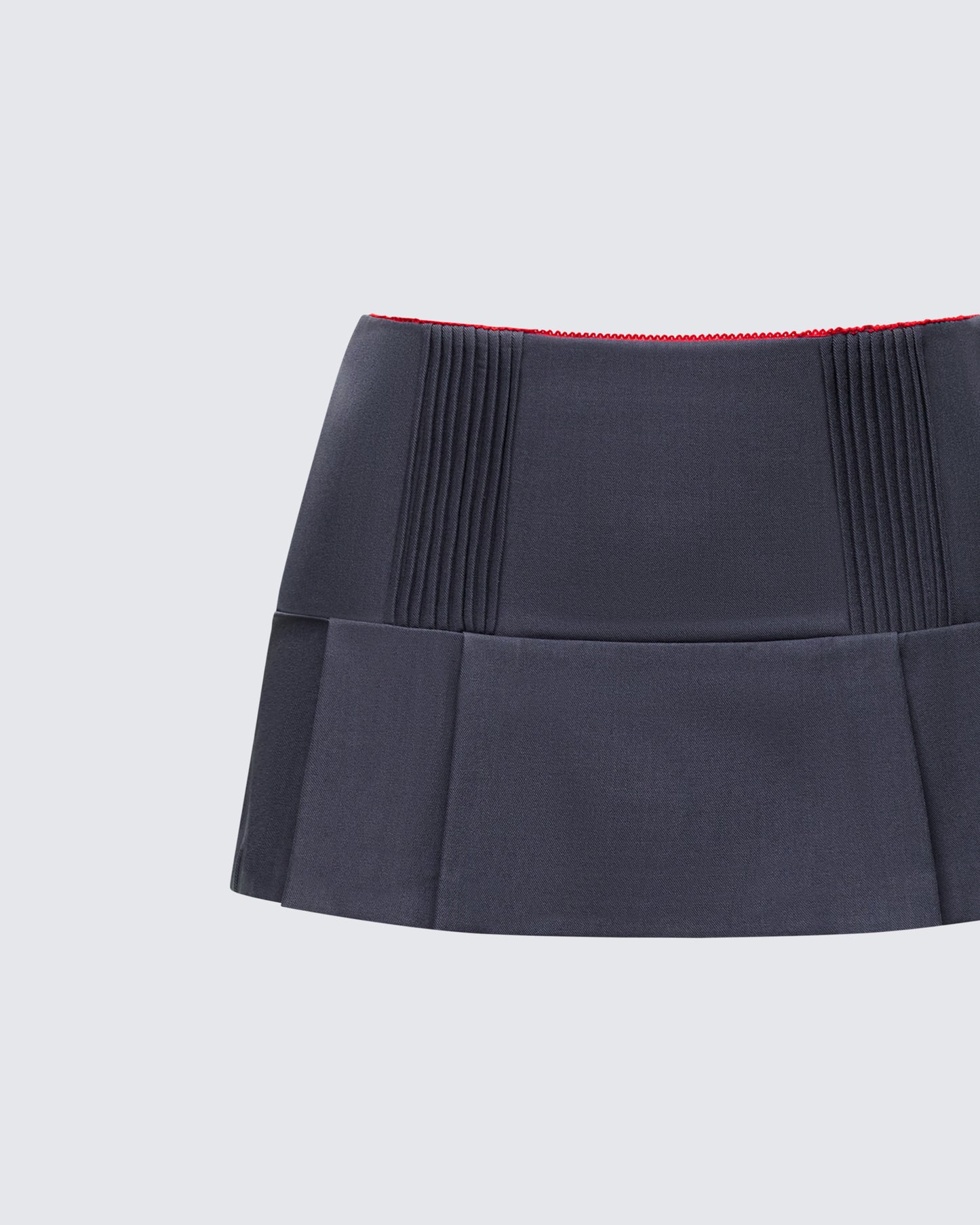 Aisla Grey Tailored Pleated Mini Skirt