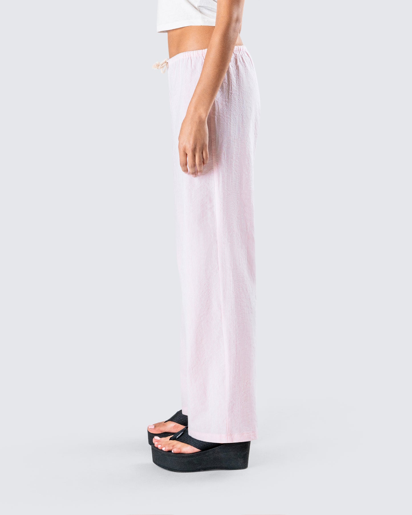 Akia Pink Stripe Drawstring Pant