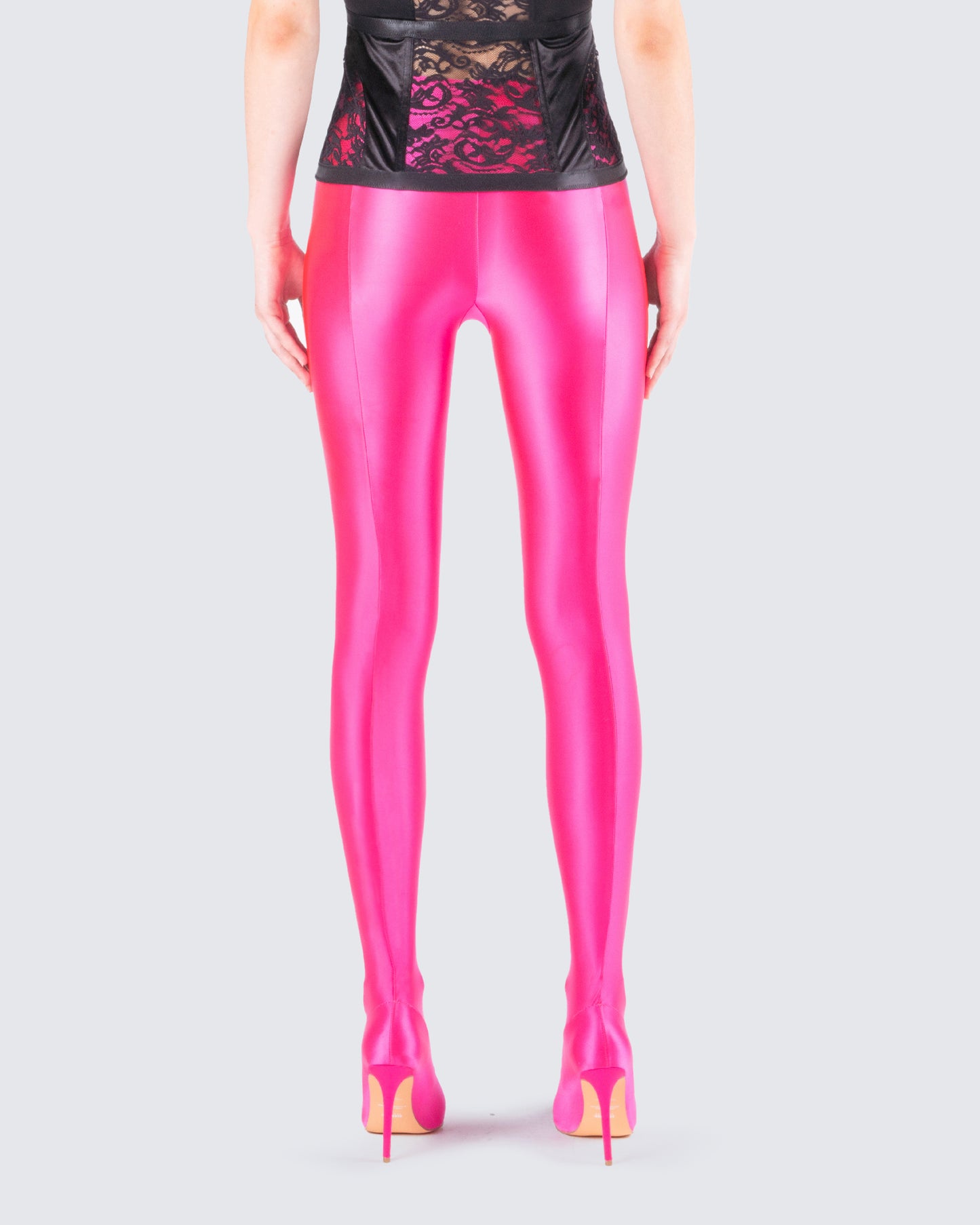 Lux Pink High Heel Leggings