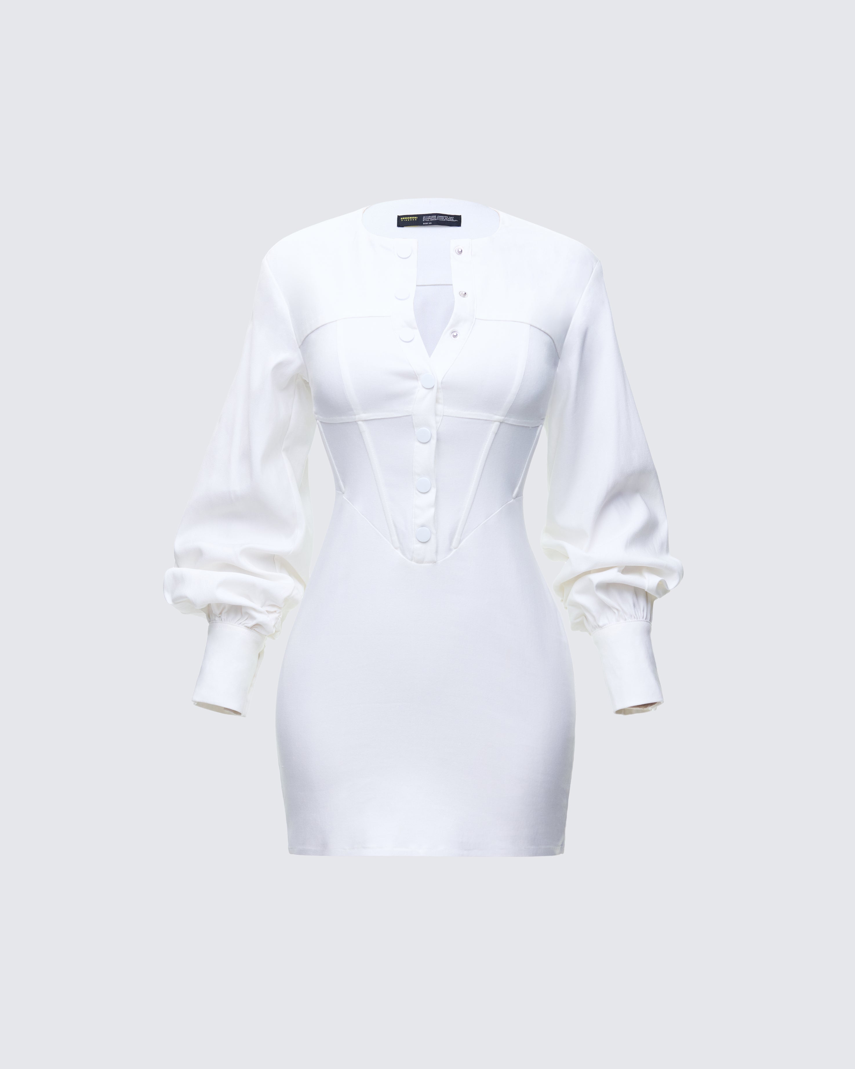 fitted lace wedding dress White Mini Dress