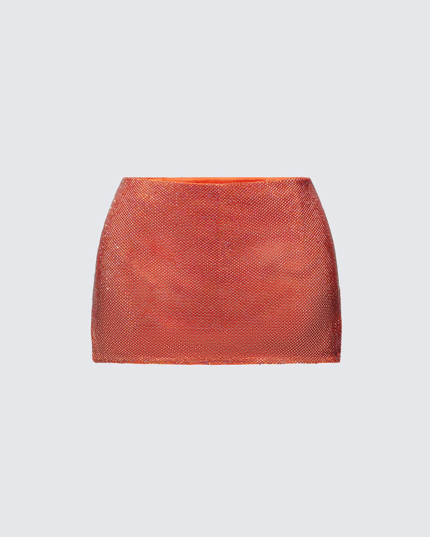 Alyah Orange Rhinestone Micro Mini Skirt
