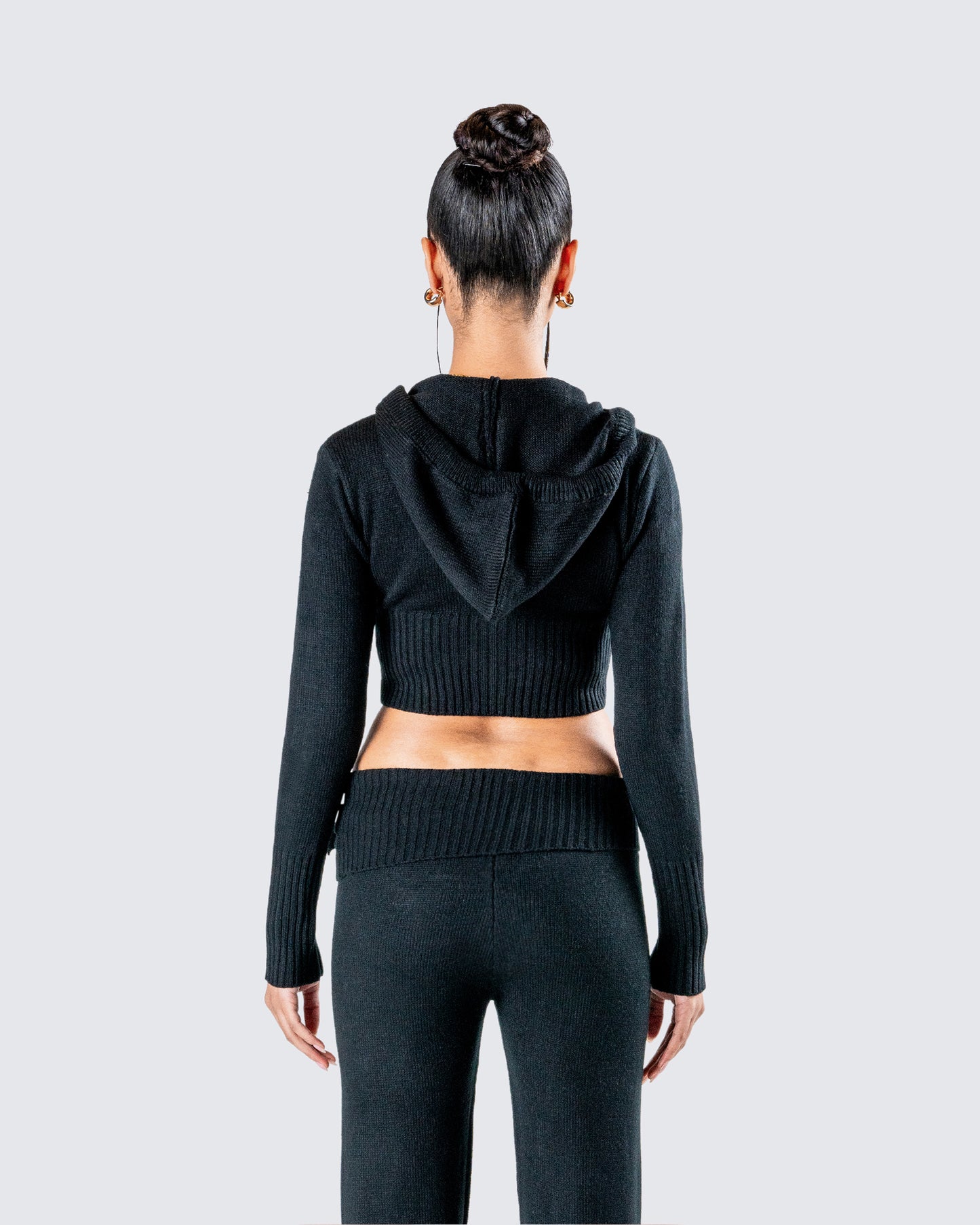Alyssa Black Knit Cropped Jacket