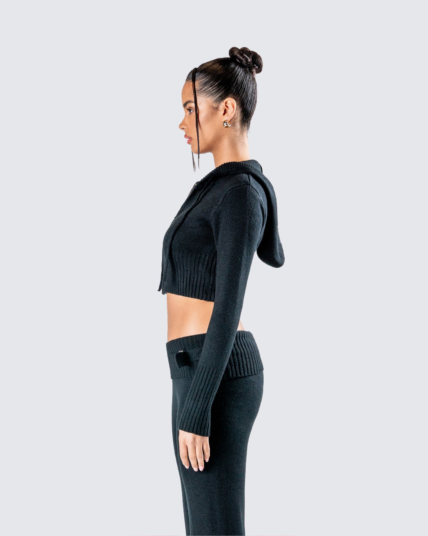 Alyssa Black Knit Cropped Jacket