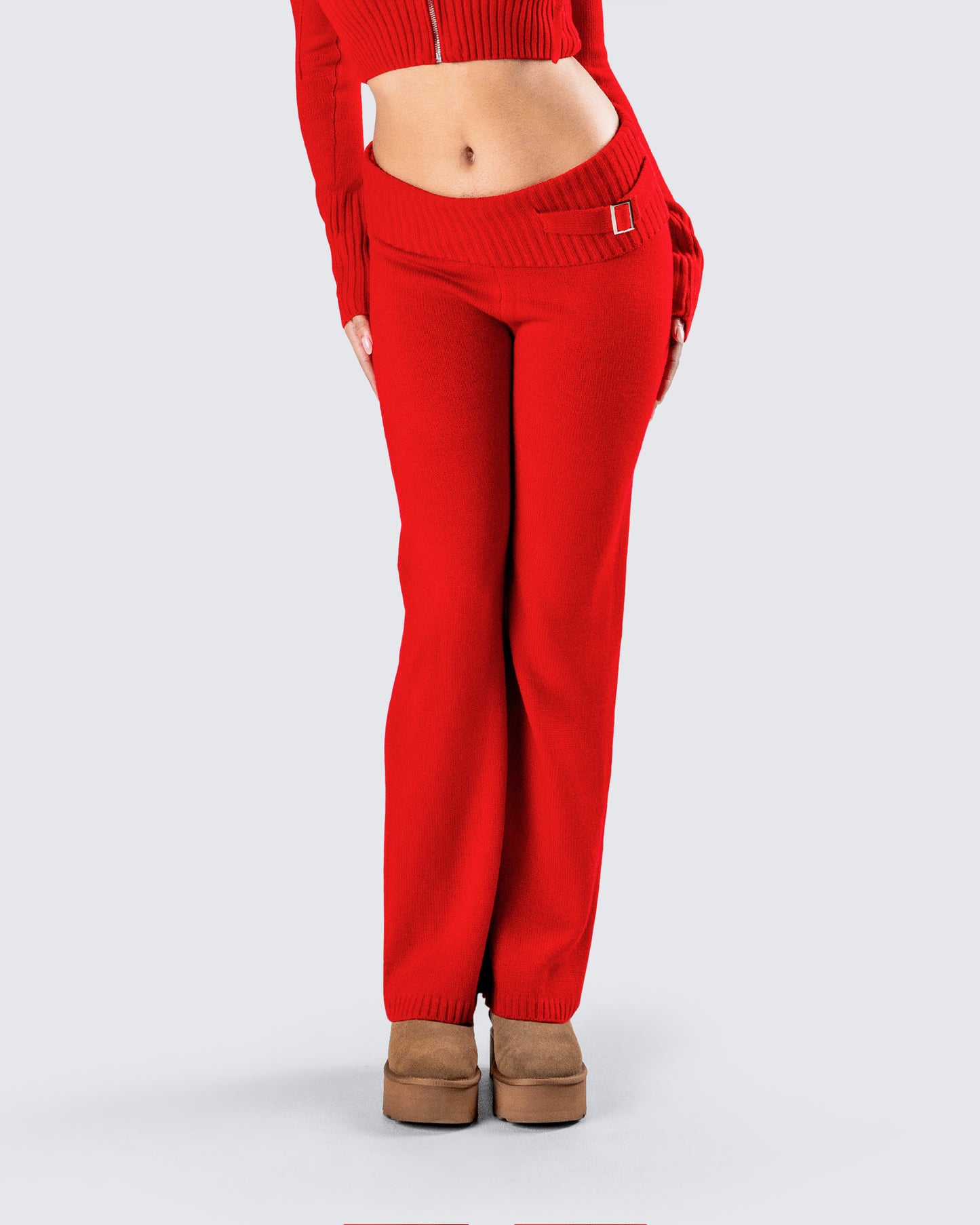 Alyssa Red Knit Pant