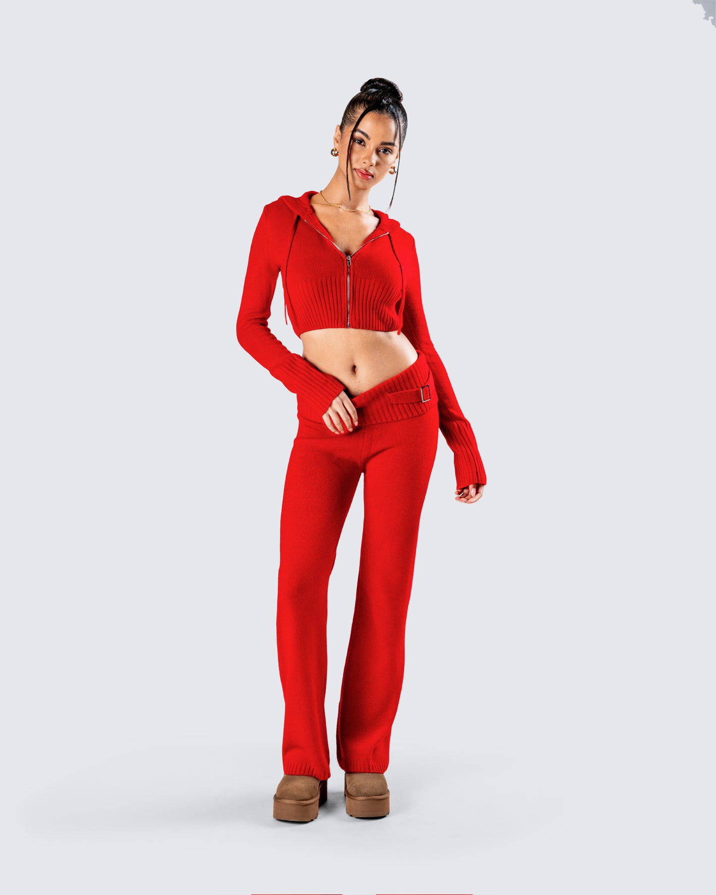 Alyssa Red Knit Pant