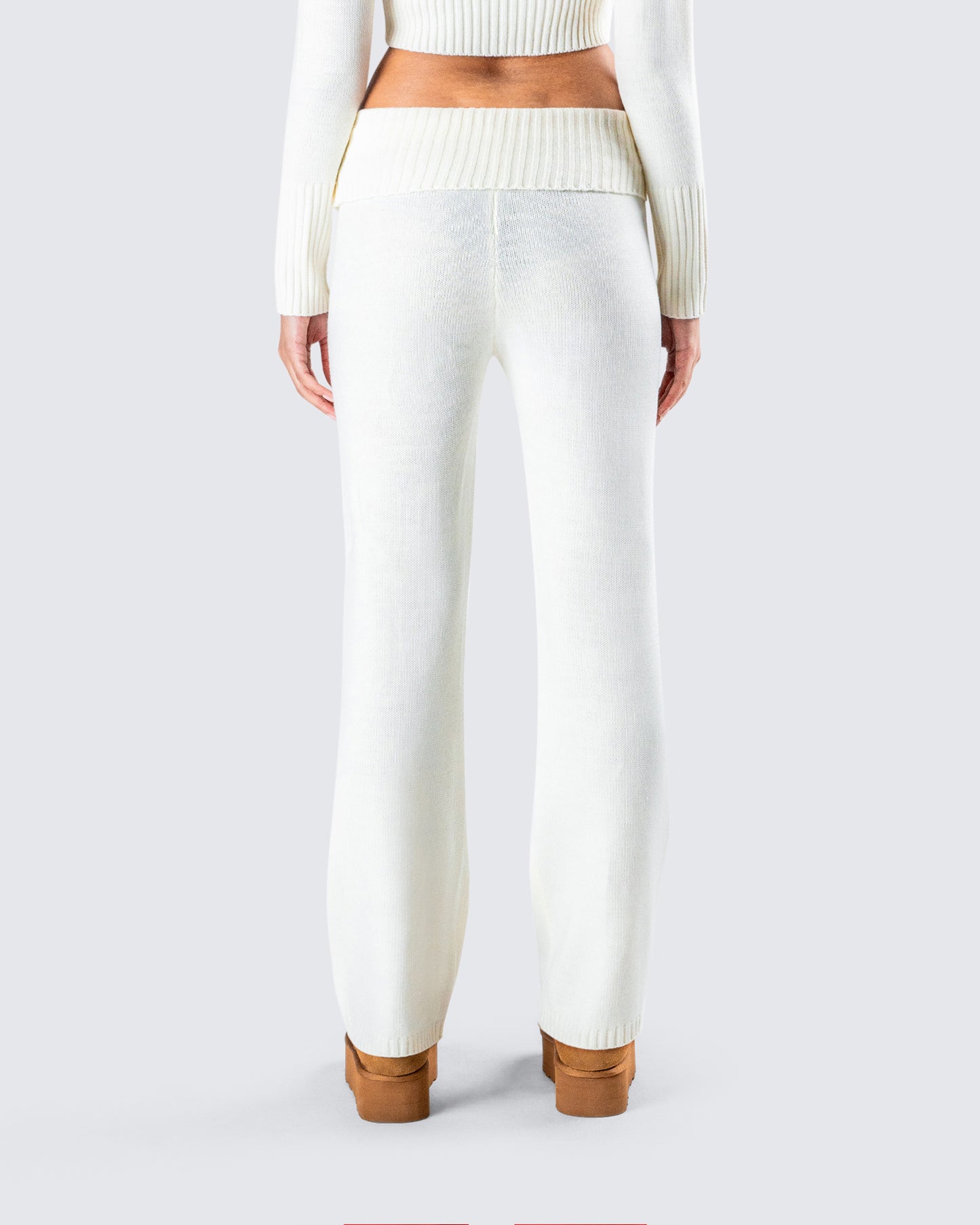 Alyssa White Knit Pant