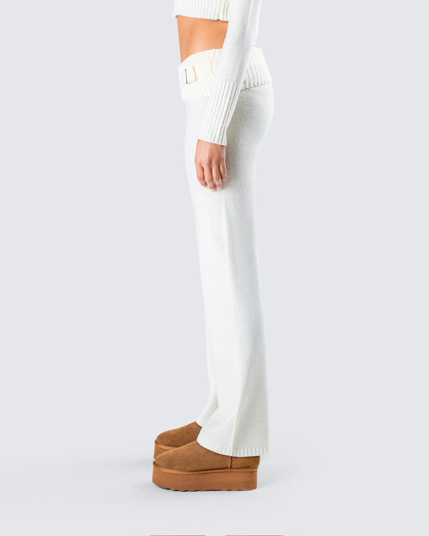 Alyssa White Knit Pant