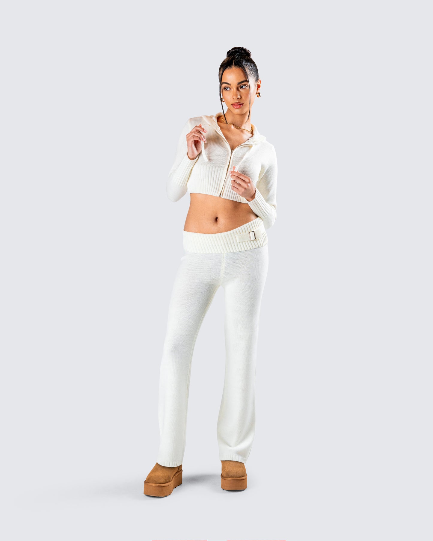 Alyssa White Knit Pant