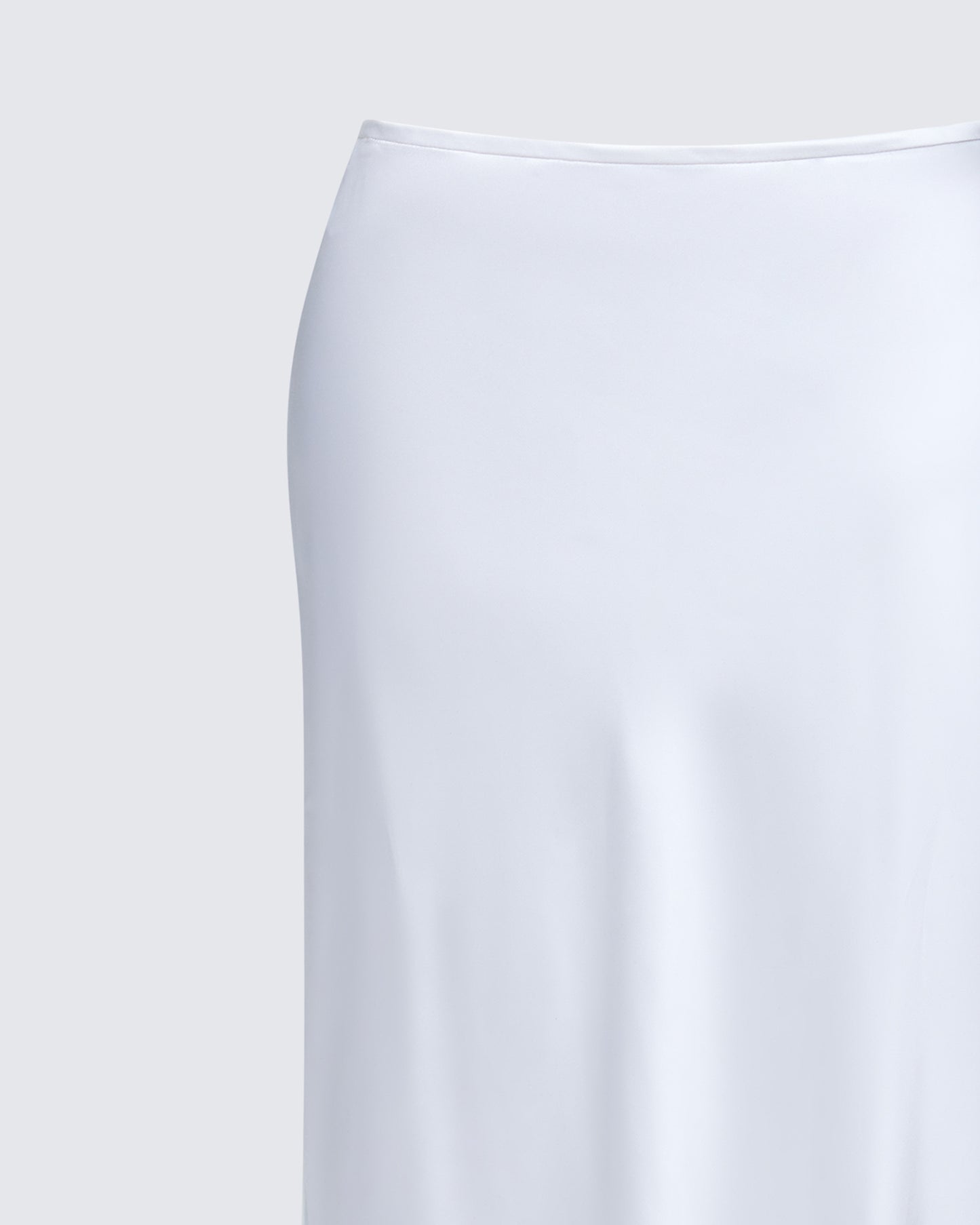 Amalie White Satin Maxi Skirt