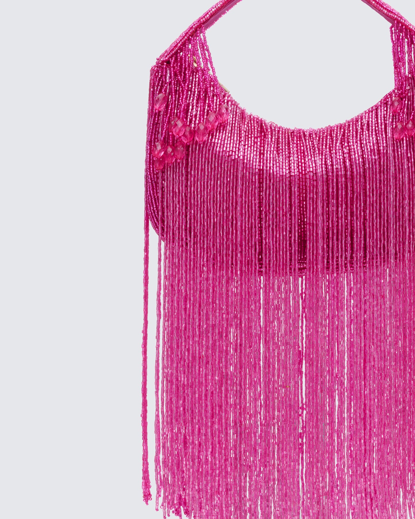 Angelle Pink Embellished Fringe Bag