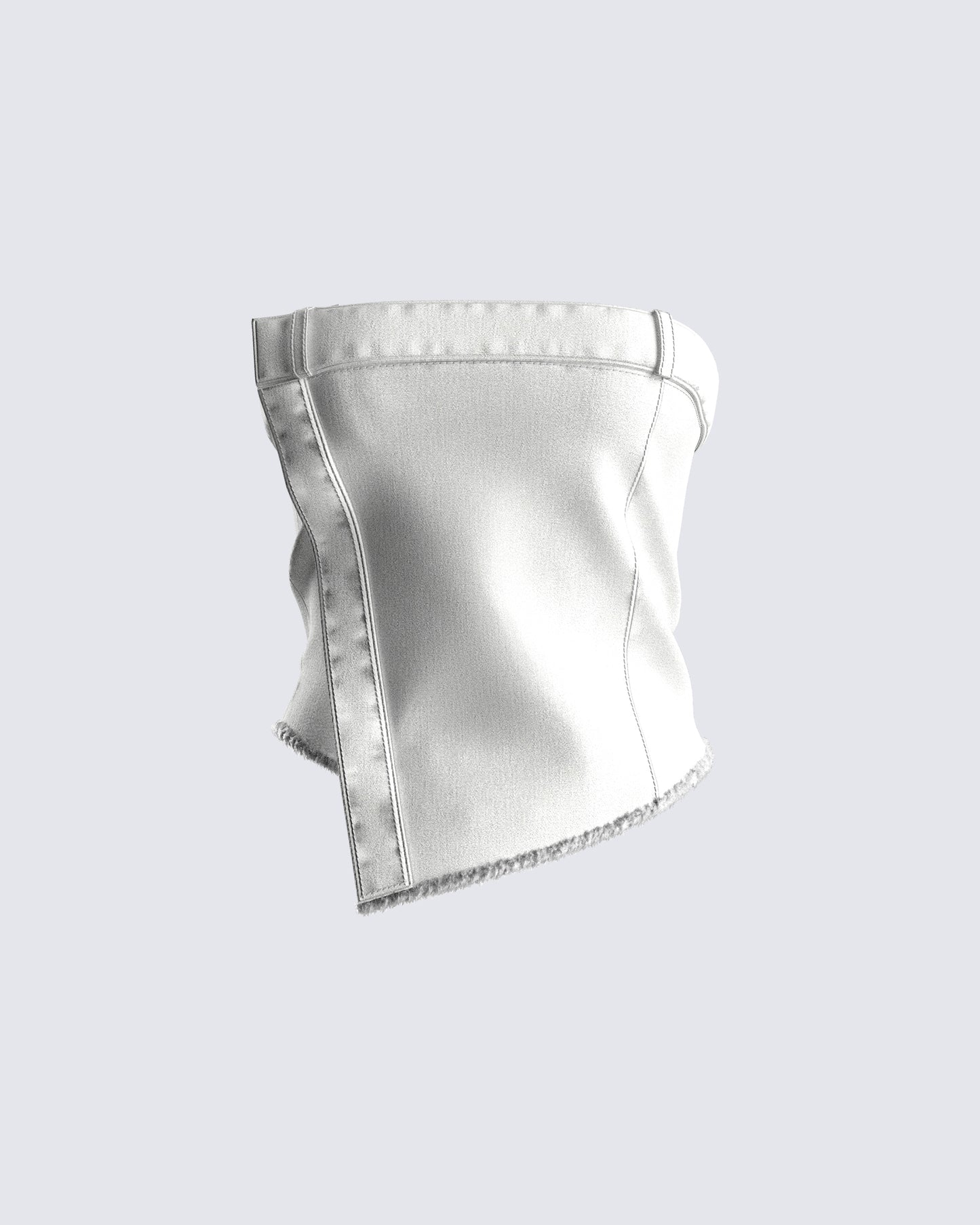 Anouk White Twill Strapless Top 3d product front