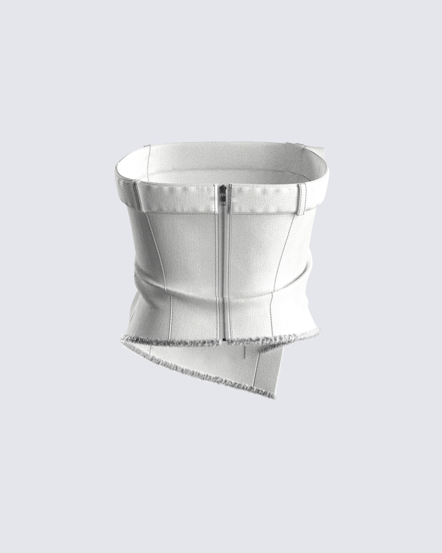 Anouk White Twill Strapless Top