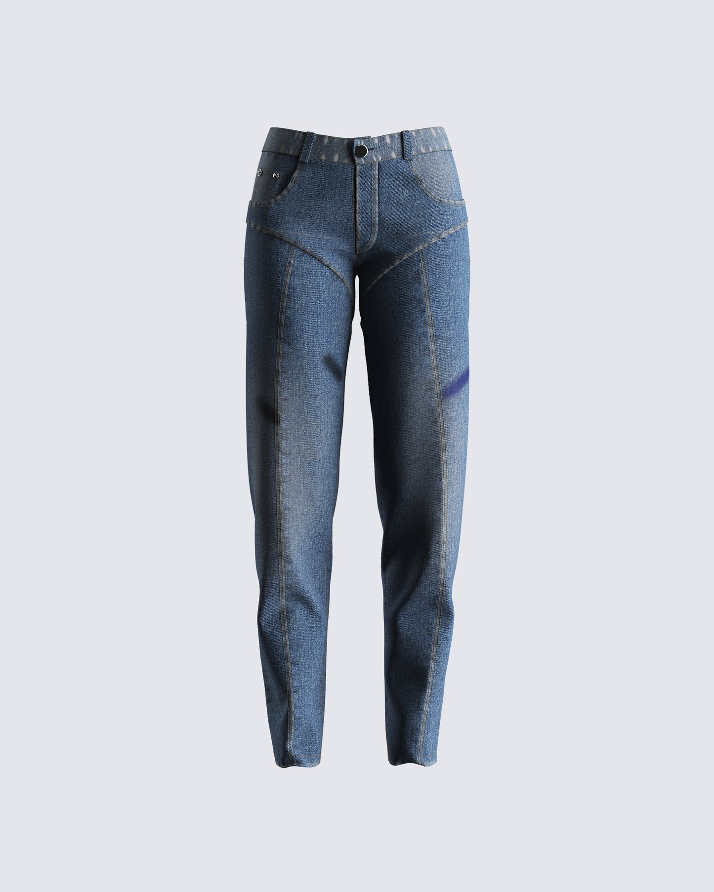 Audrey Blue Mid Rise Jeans 3d product front