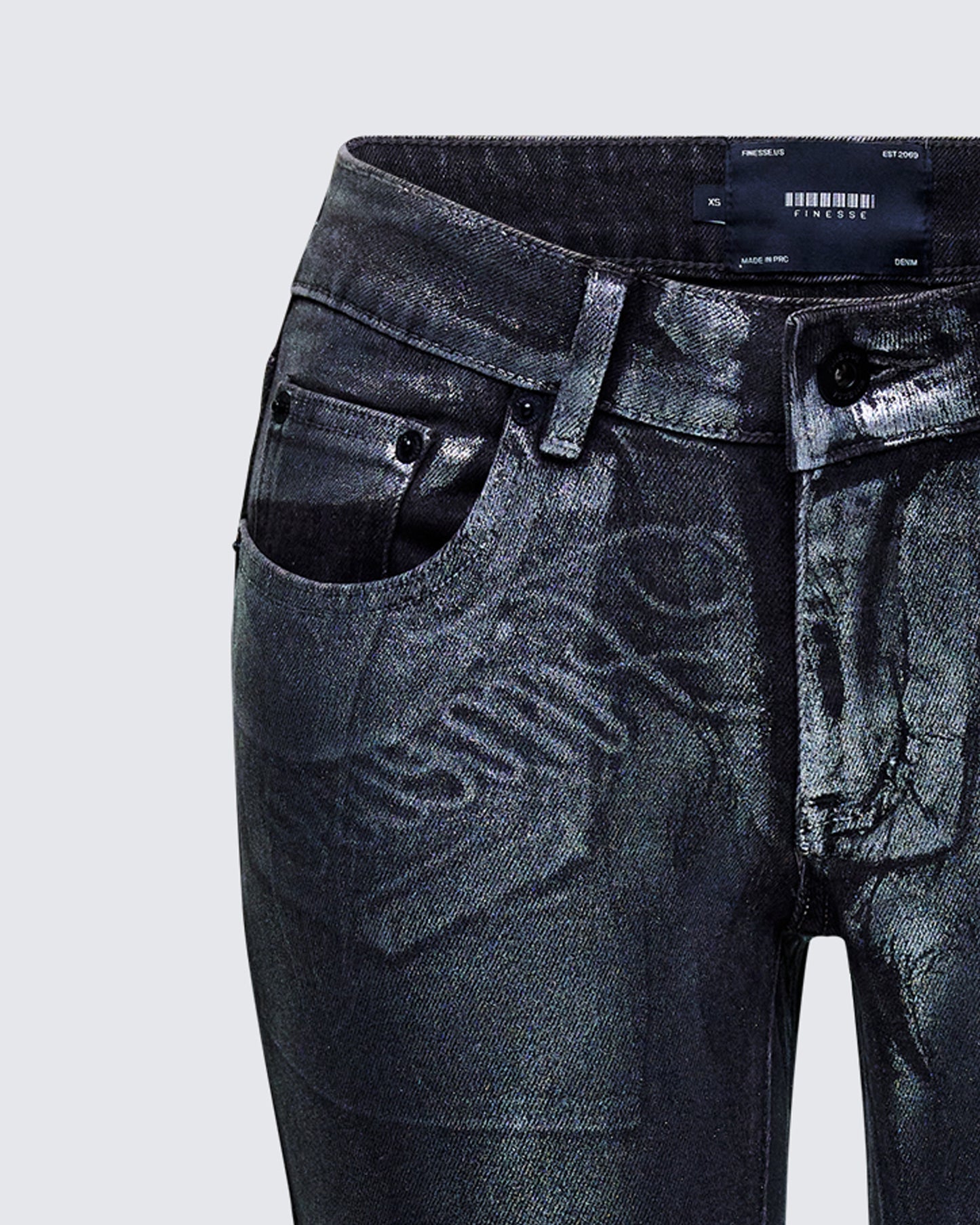 Averi Black Denim Foil Graphic Jeans