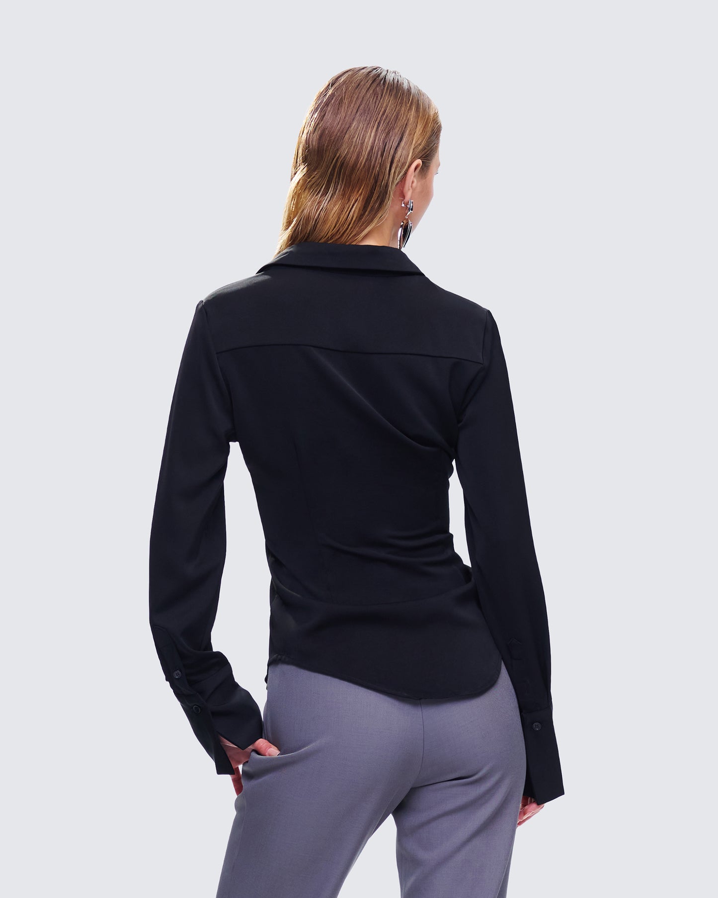 Avyanna Black Fitted Shirt