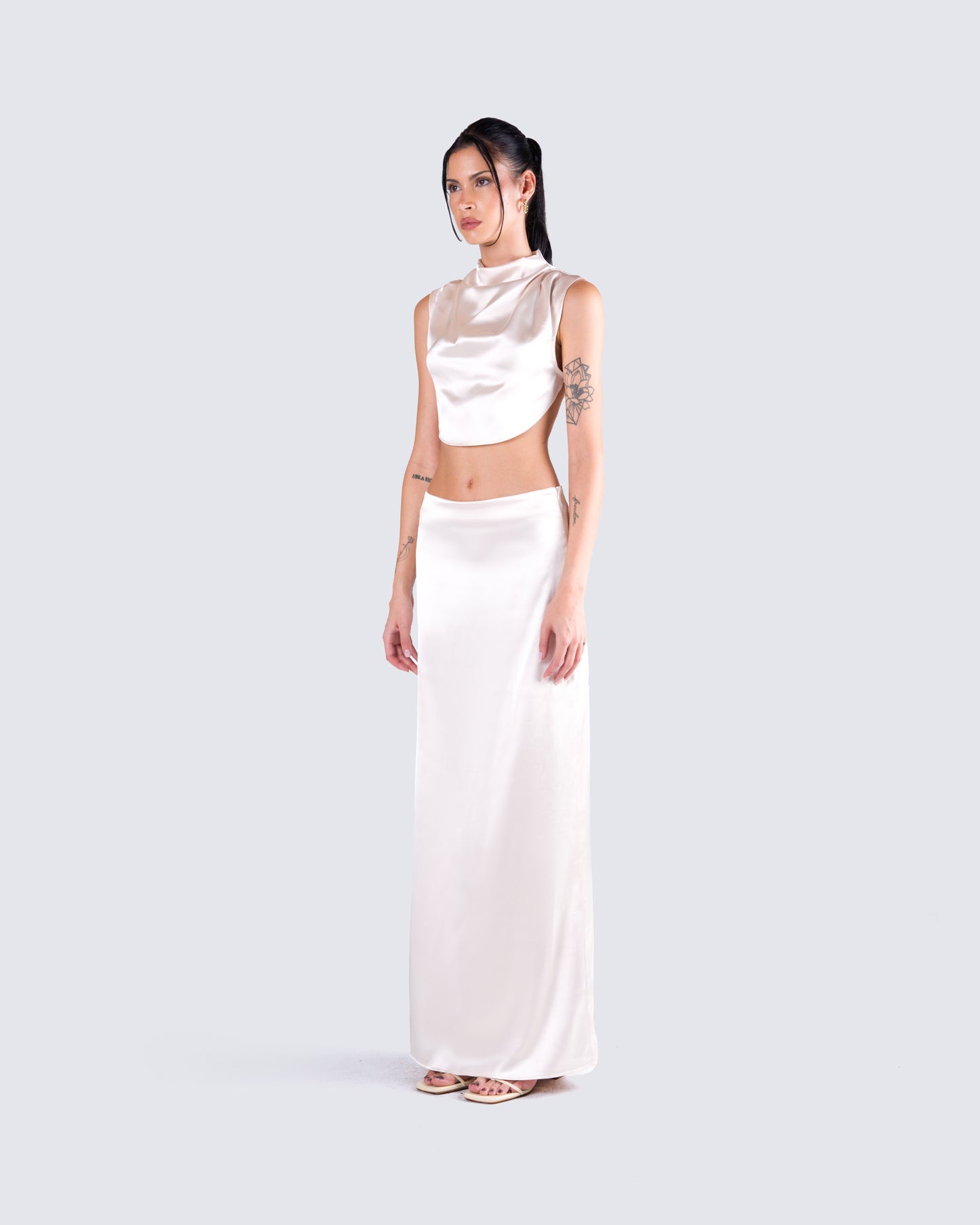 Amal Cream Maxi Skirt