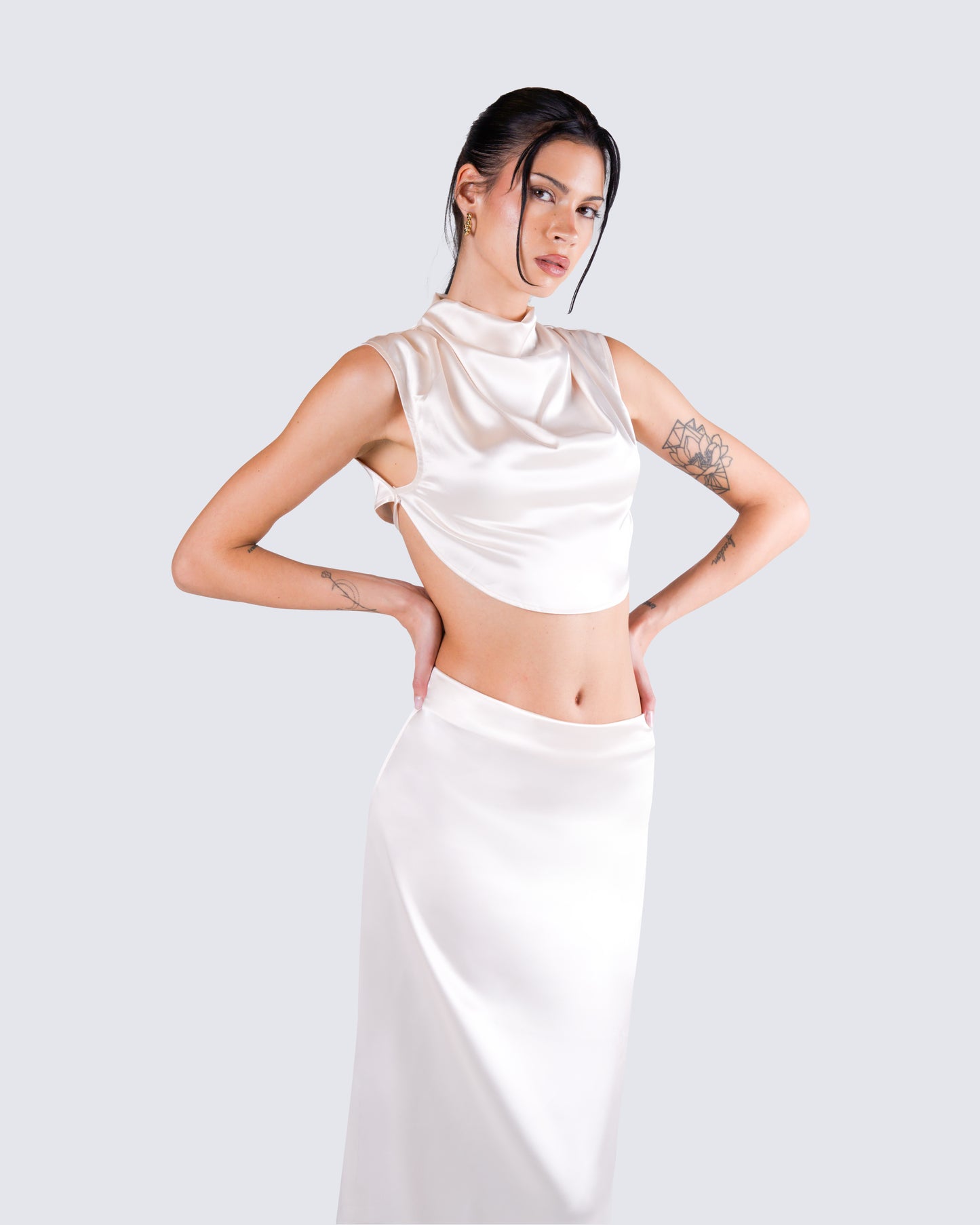 Amal Cream Maxi Skirt