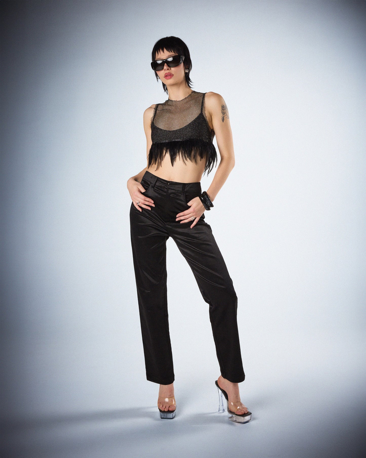 Bess Black Velvet Pants