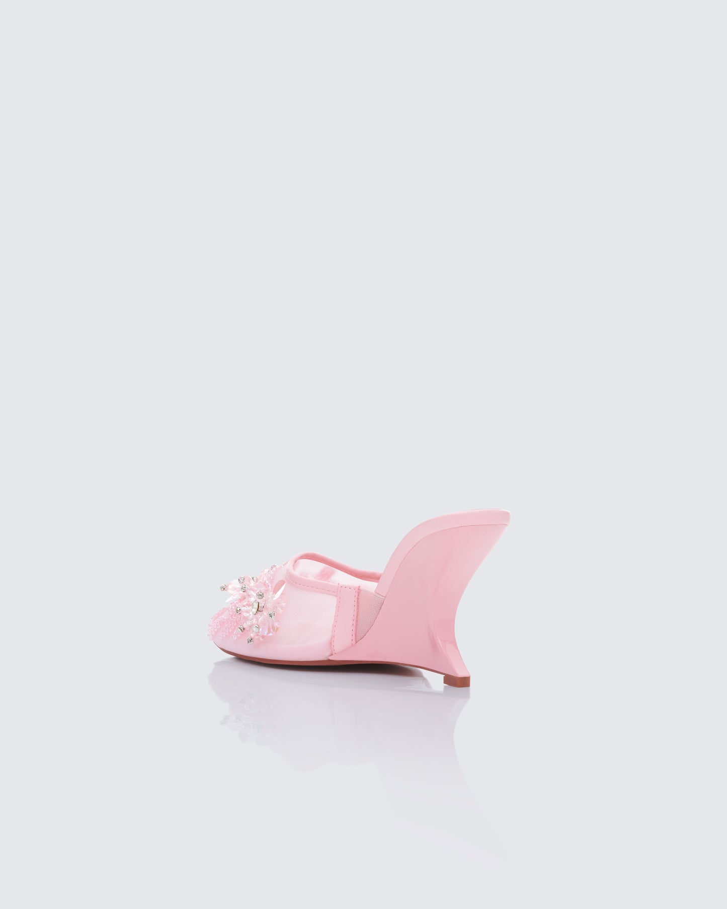 Women's pink mesh sandals styled on model – FINESSE