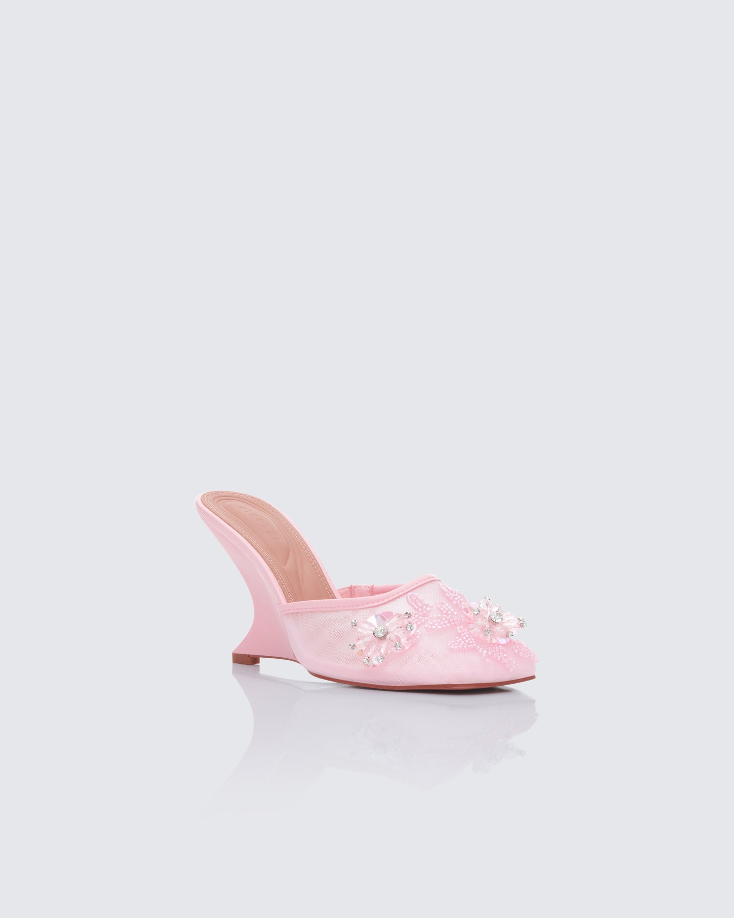 Women's pink mesh sandals front view – FINESSE