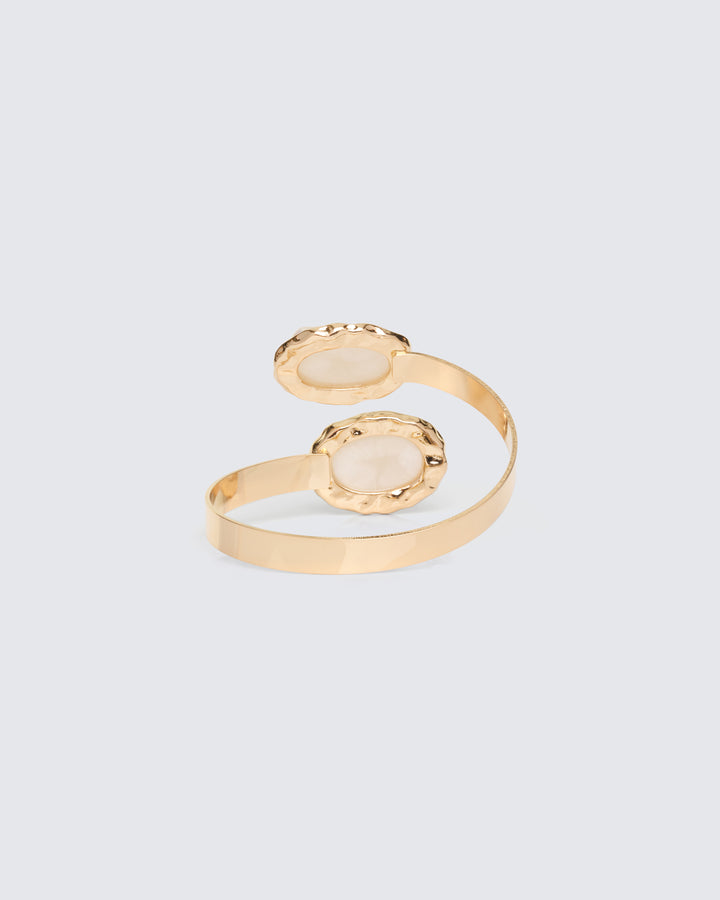 Brenda Gold Inlaid Pearl Cuff