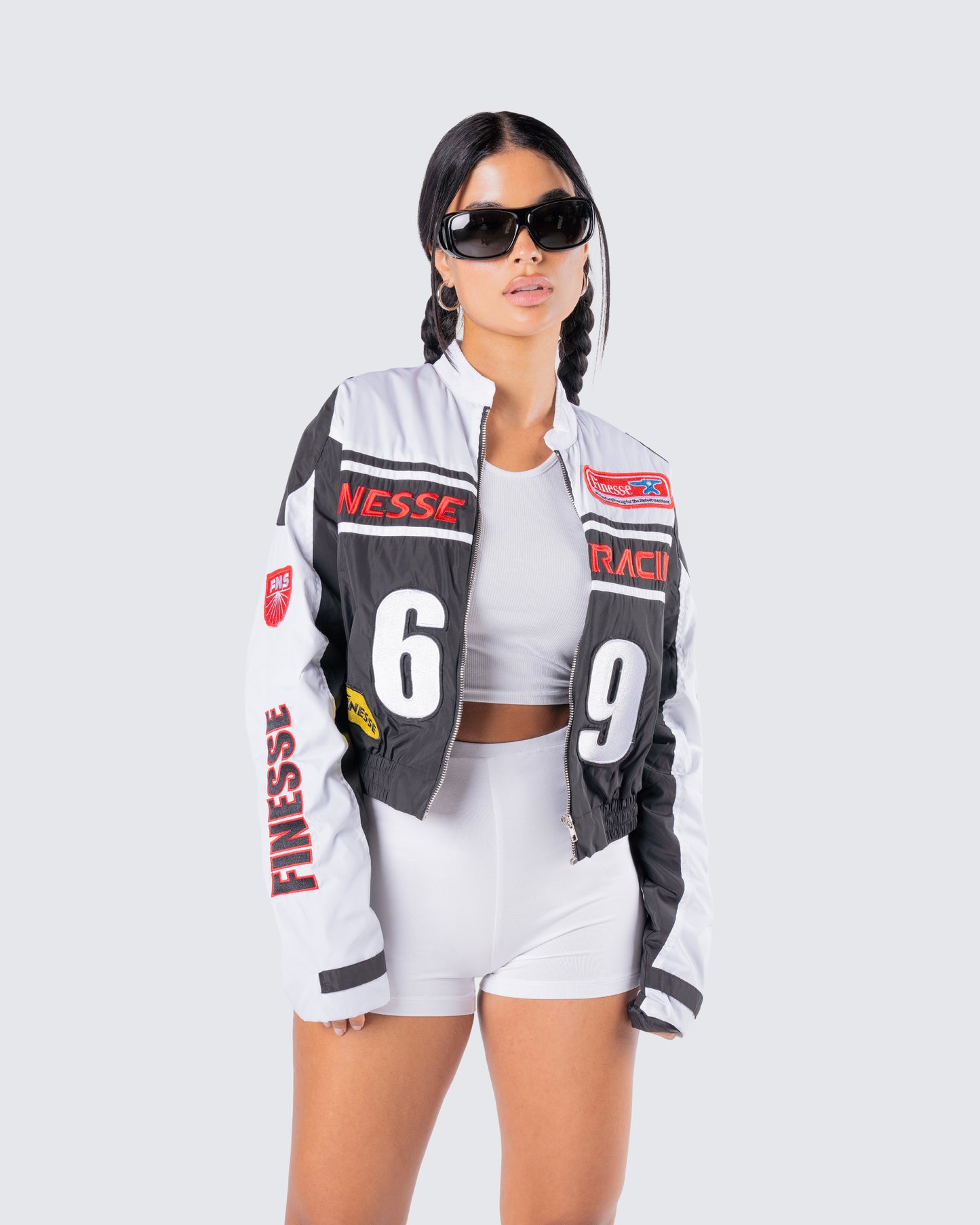 Brent Patchwork Moto Racing Jacket