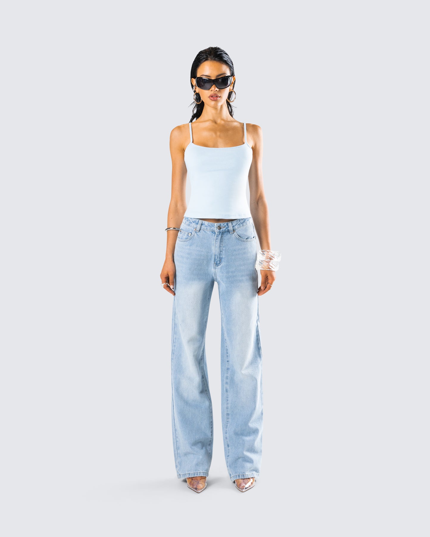 Bri Denim Set model front