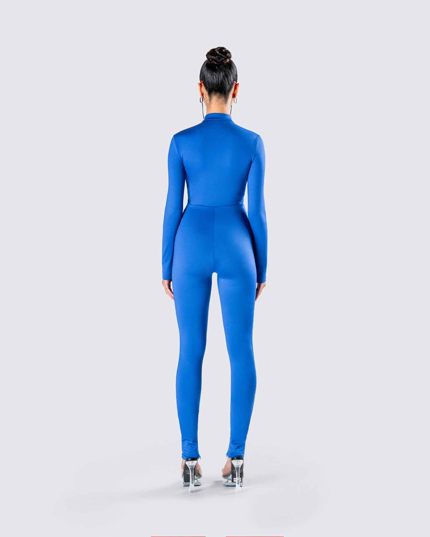 Brianna Blue Zip Up Jumpsuit