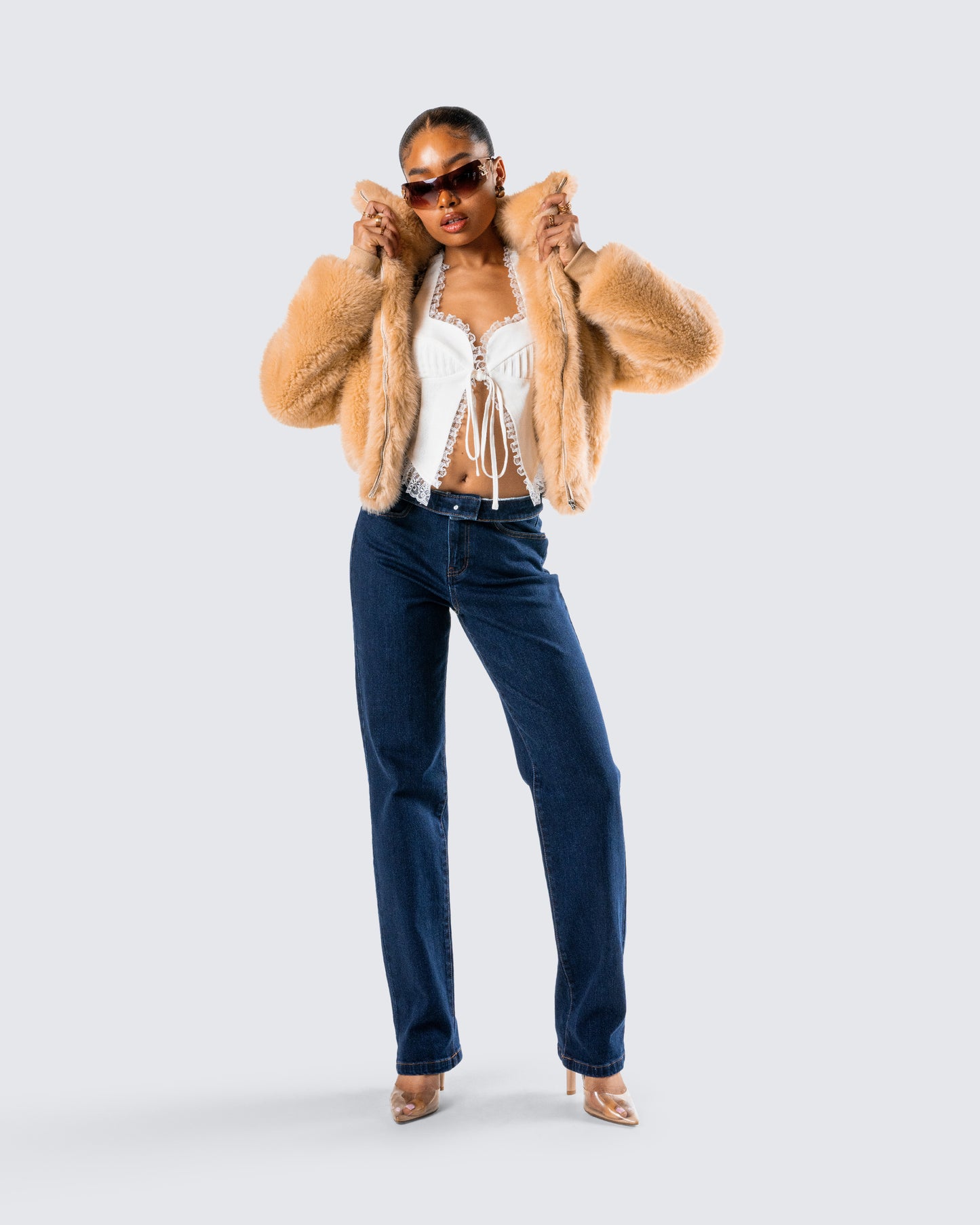 Briar Tan Faux Fur Bomber Jacket