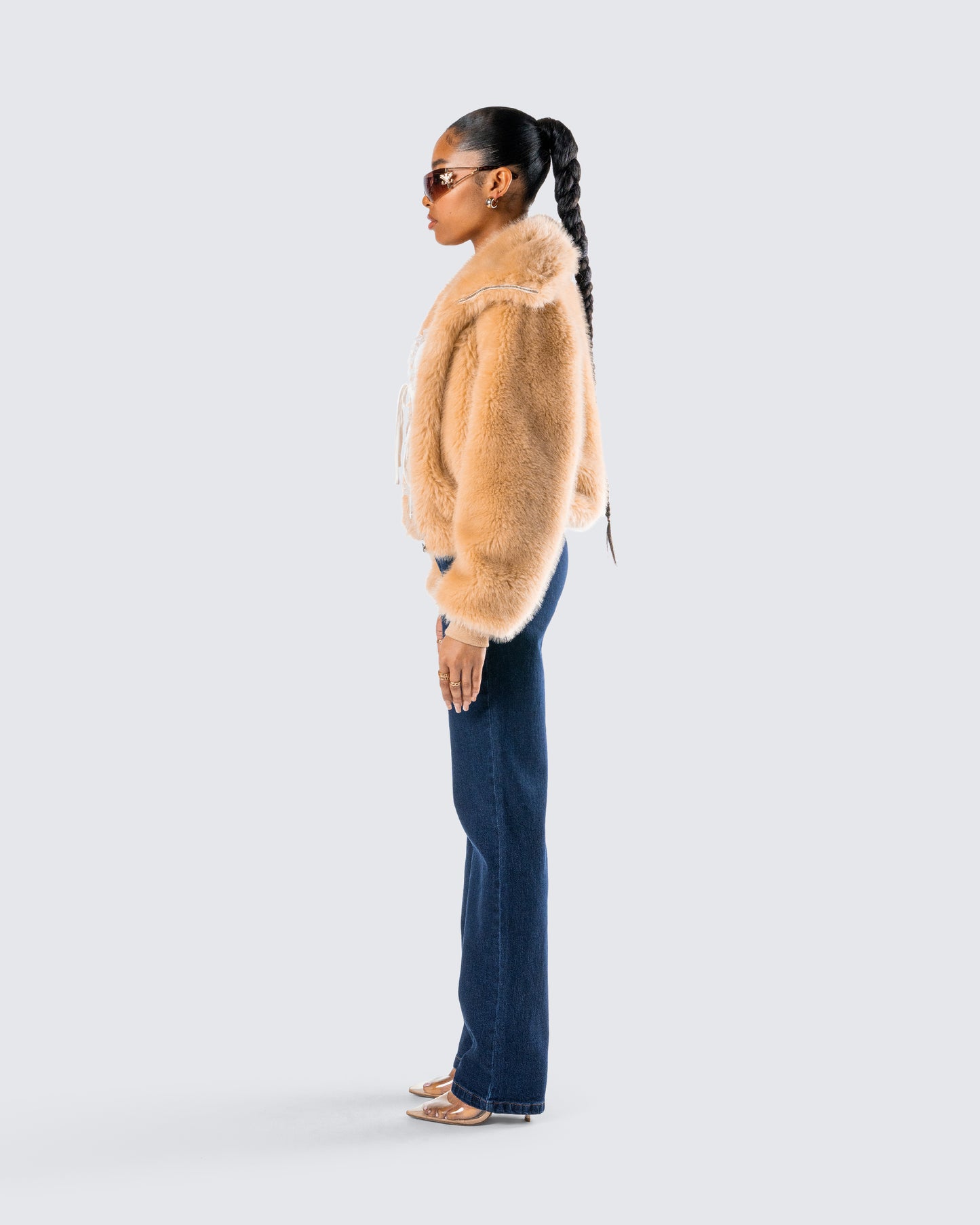 Briar Tan Faux Fur Bomber Jacket