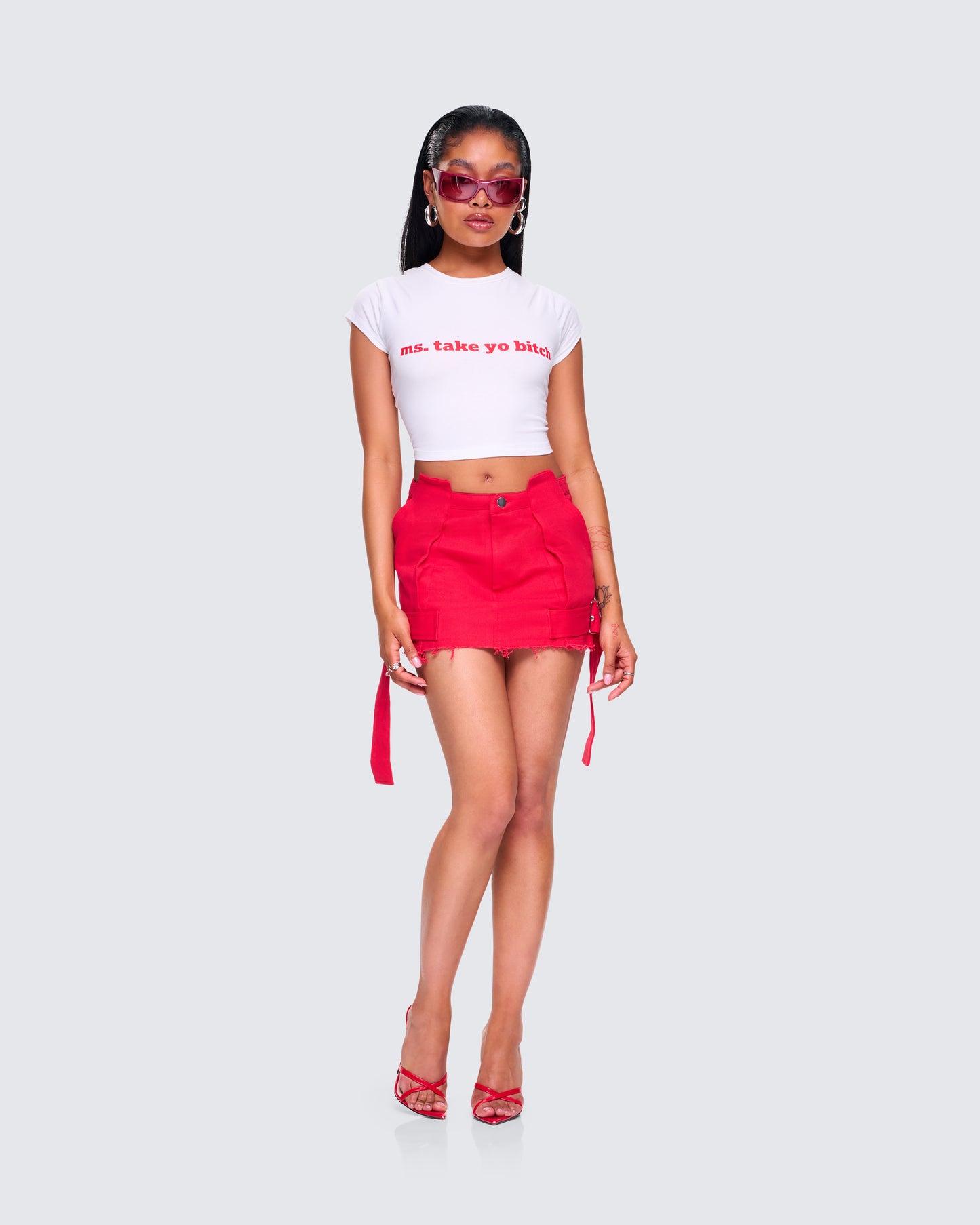 Brielle Red Mini Skirt