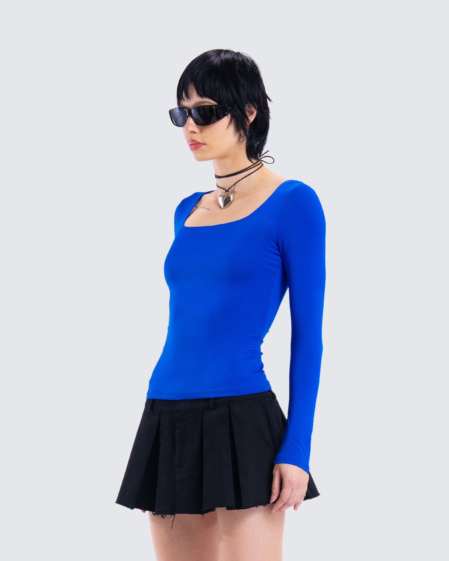 Brynee Blue Long Sleeve Top